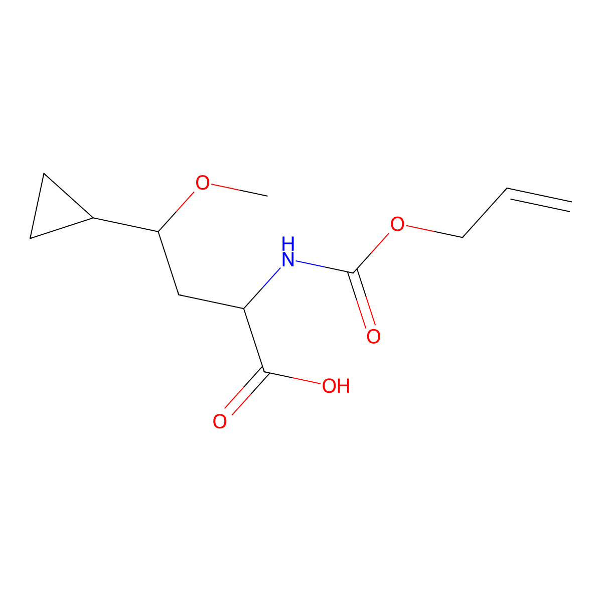 4-Cyclopropyl-4-methoxy-2-{[(prop-2-en-1-yloxy)carbonyl]amino}butanoic acid molecular structure, CAS 2680560-62-5