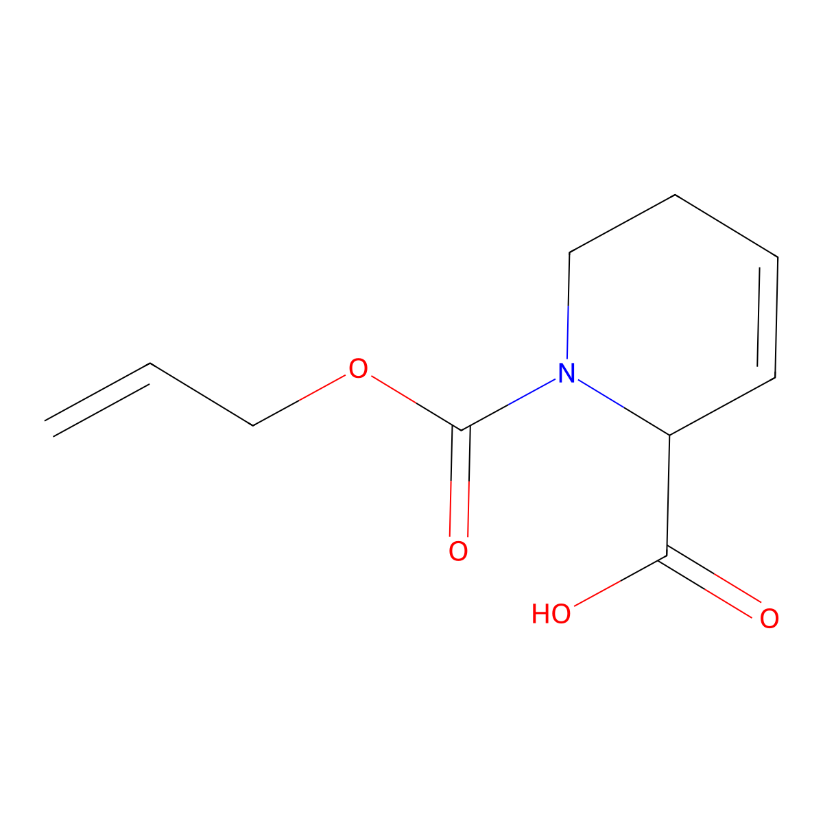 1-[(Prop-2-en-1-yloxy)carbonyl]-1,2,5,6-tetrahydropyridine-2-carboxylic acid molecular structure, CAS 2680560-65-8