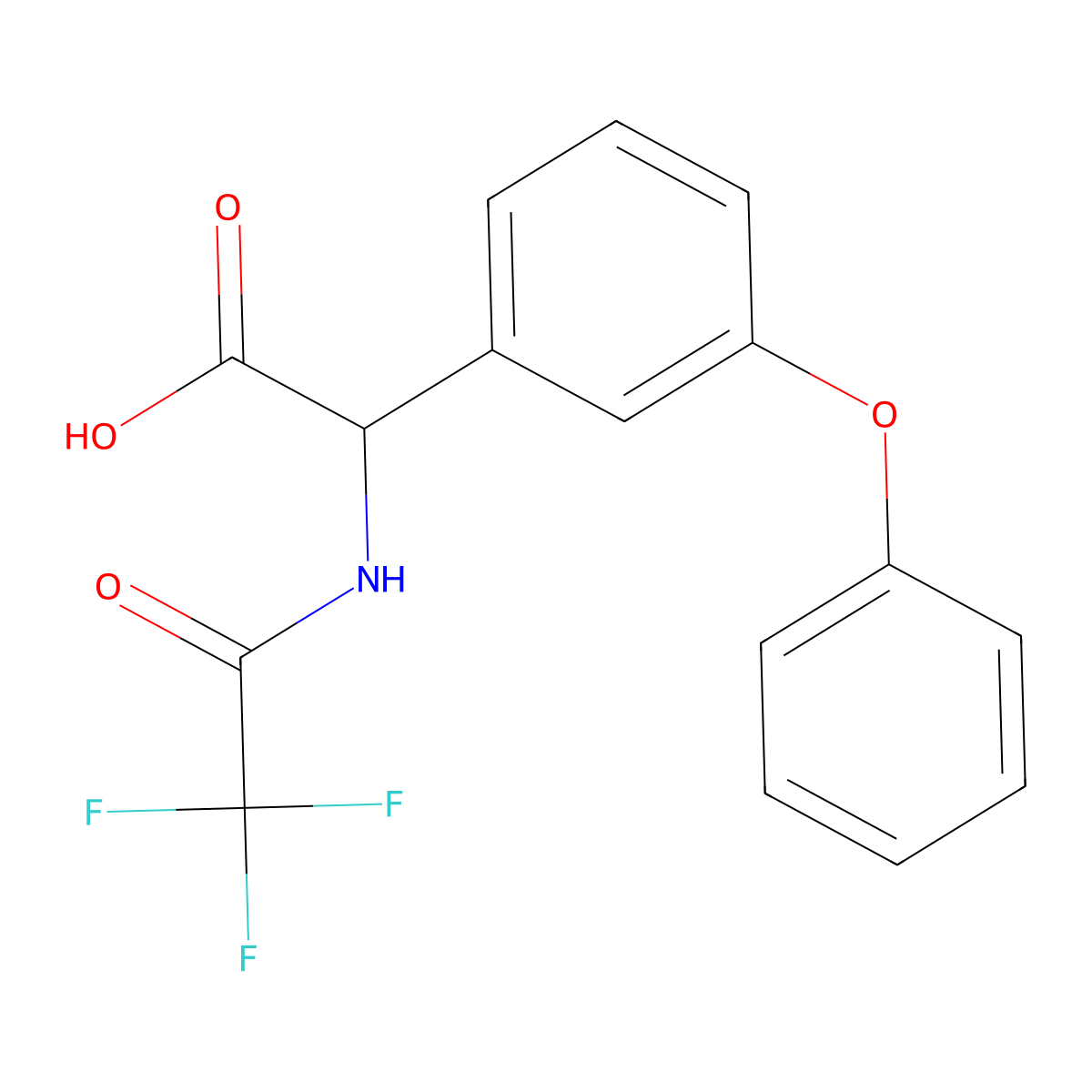2-(3-Phenoxyphenyl)-2-(2,2,2-trifluoroacetamido)acetic acid molecular structure, CAS 2680560-69-2
