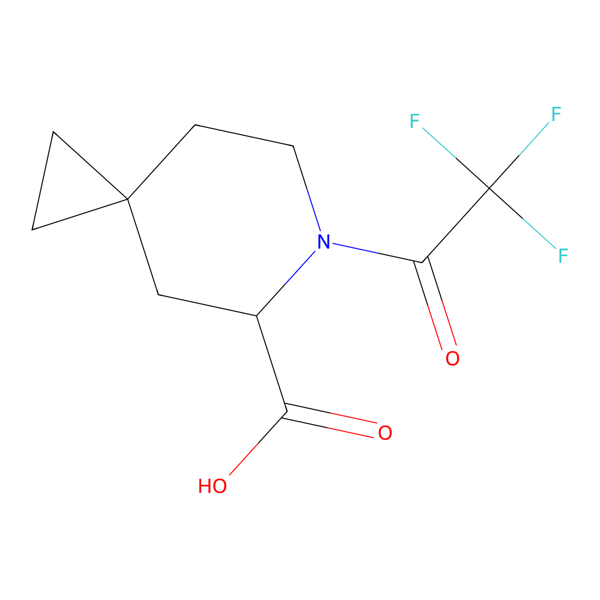 6-(2,2,2-Trifluoroacetyl)-6-azaspiro[2.5]octane-5-carboxylic acid molecular structure, CAS 2680560-74-9