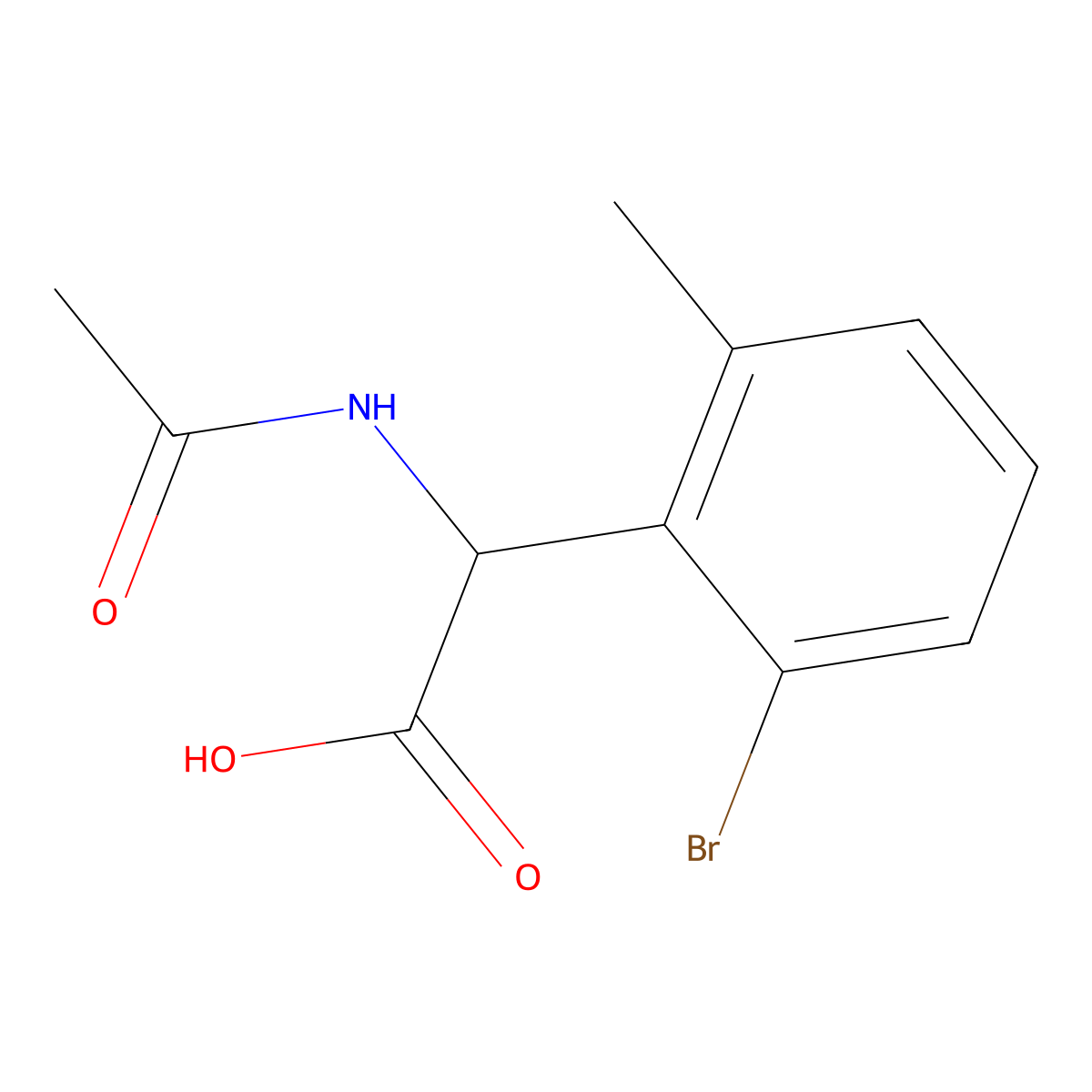 2-(2-Bromo-6-methylphenyl)-2-acetamidoacetic acid molecular structure, CAS 2680560-78-3