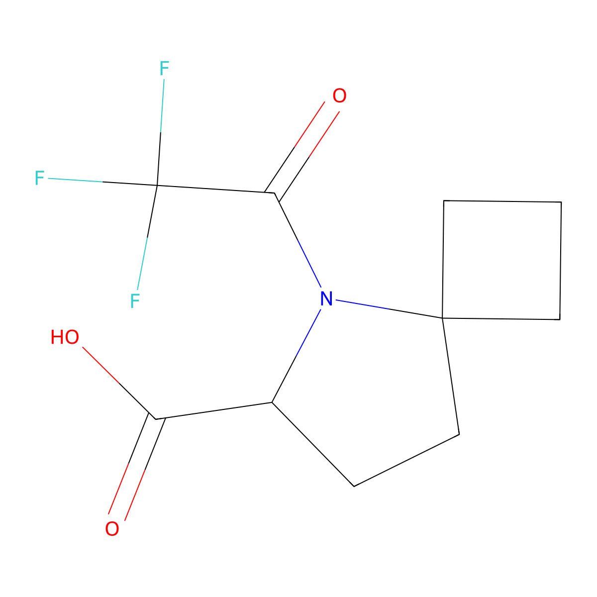 5-(2,2,2-Trifluoroacetyl)-5-azaspiro[3.4]octane-6-carboxylic acid molecular structure, CAS 2680560-80-7