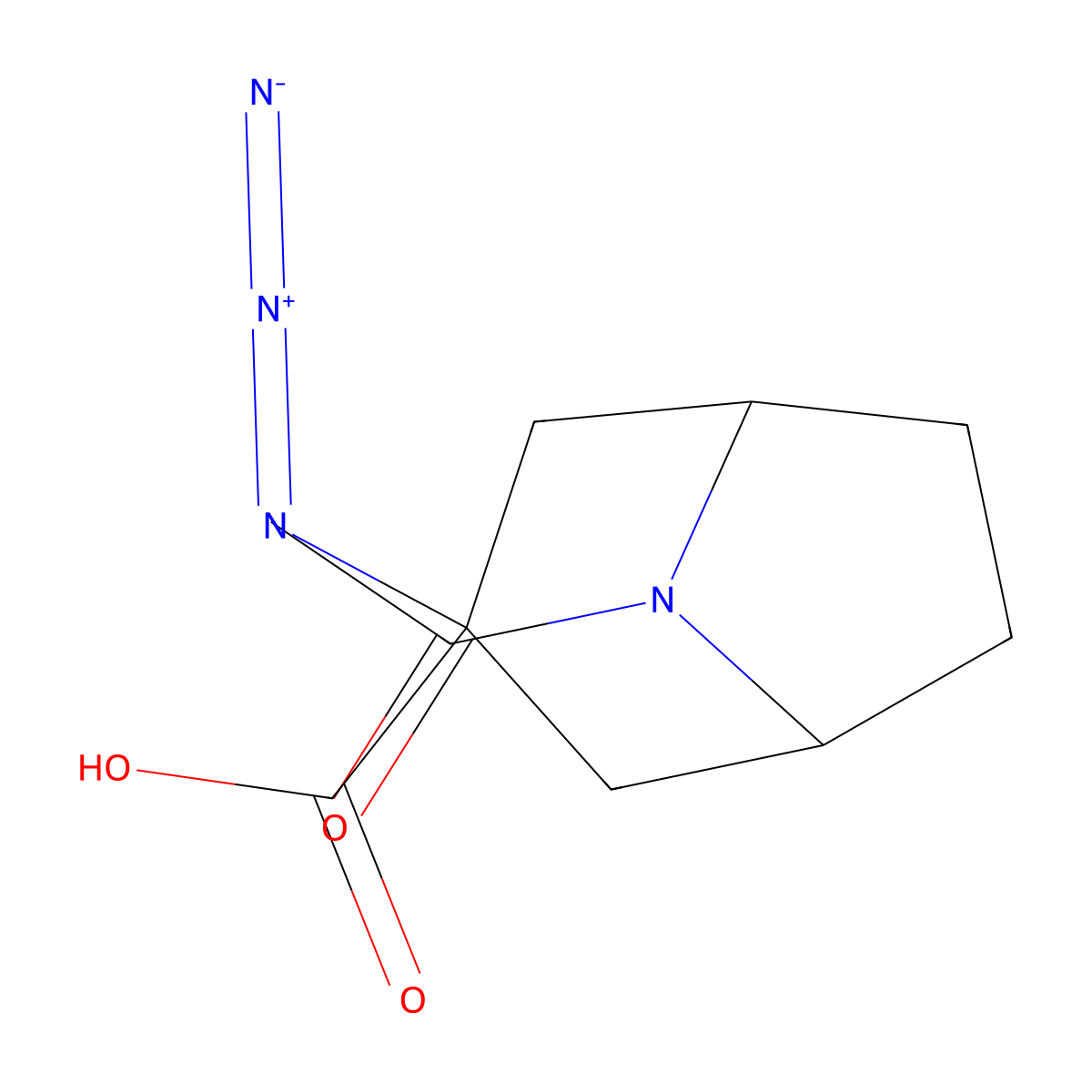 8-Acetyl-3-azido-8-azabicyclo[3.2.1]octane-3-carboxylic acid molecular structure, CAS 2680560-91-0