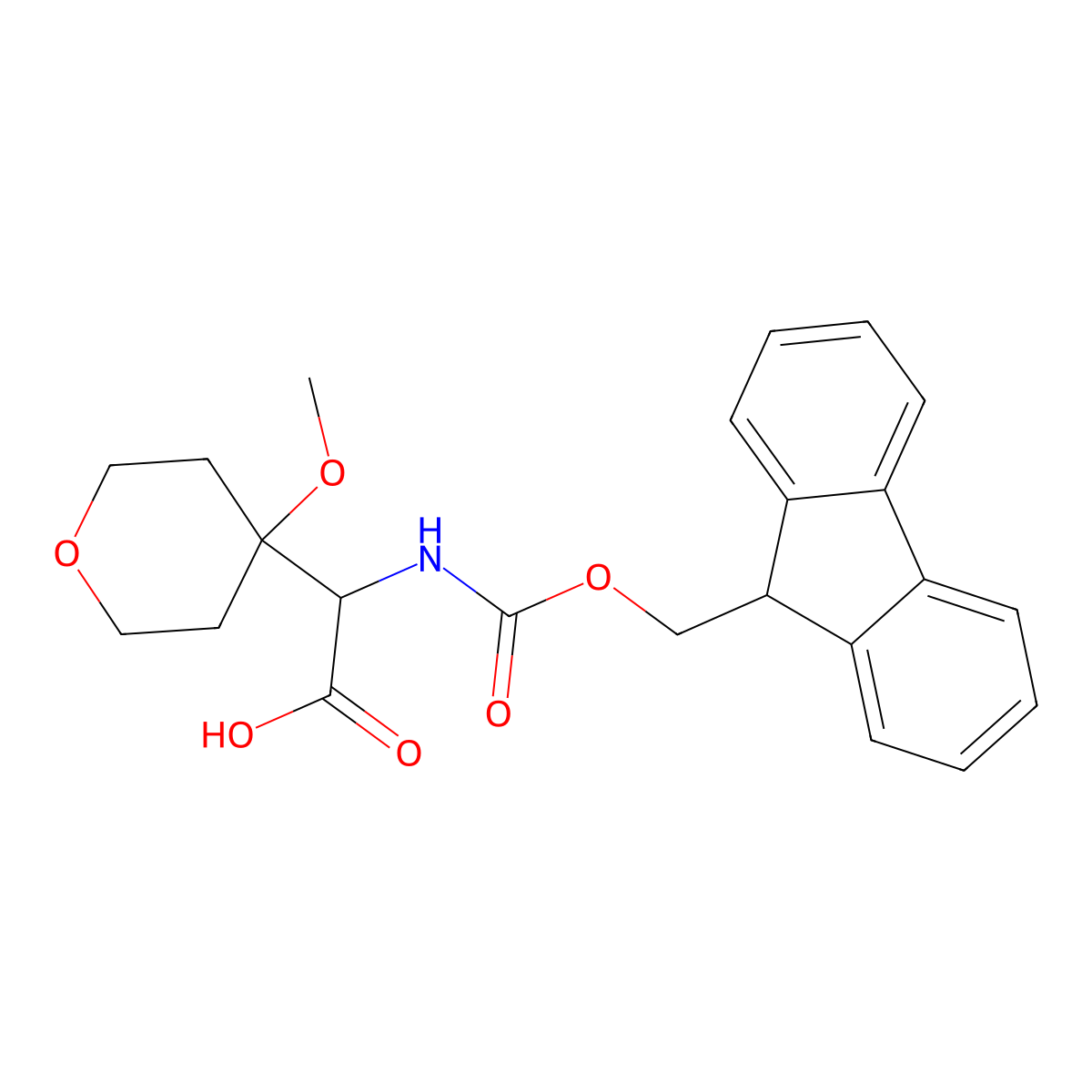2-({[(9H-fluoren-9-yl)methoxy]carbonyl}amino)-2-(4-methoxyoxan-4-yl)acetic acid molecular structure, CAS 2680560-97-6