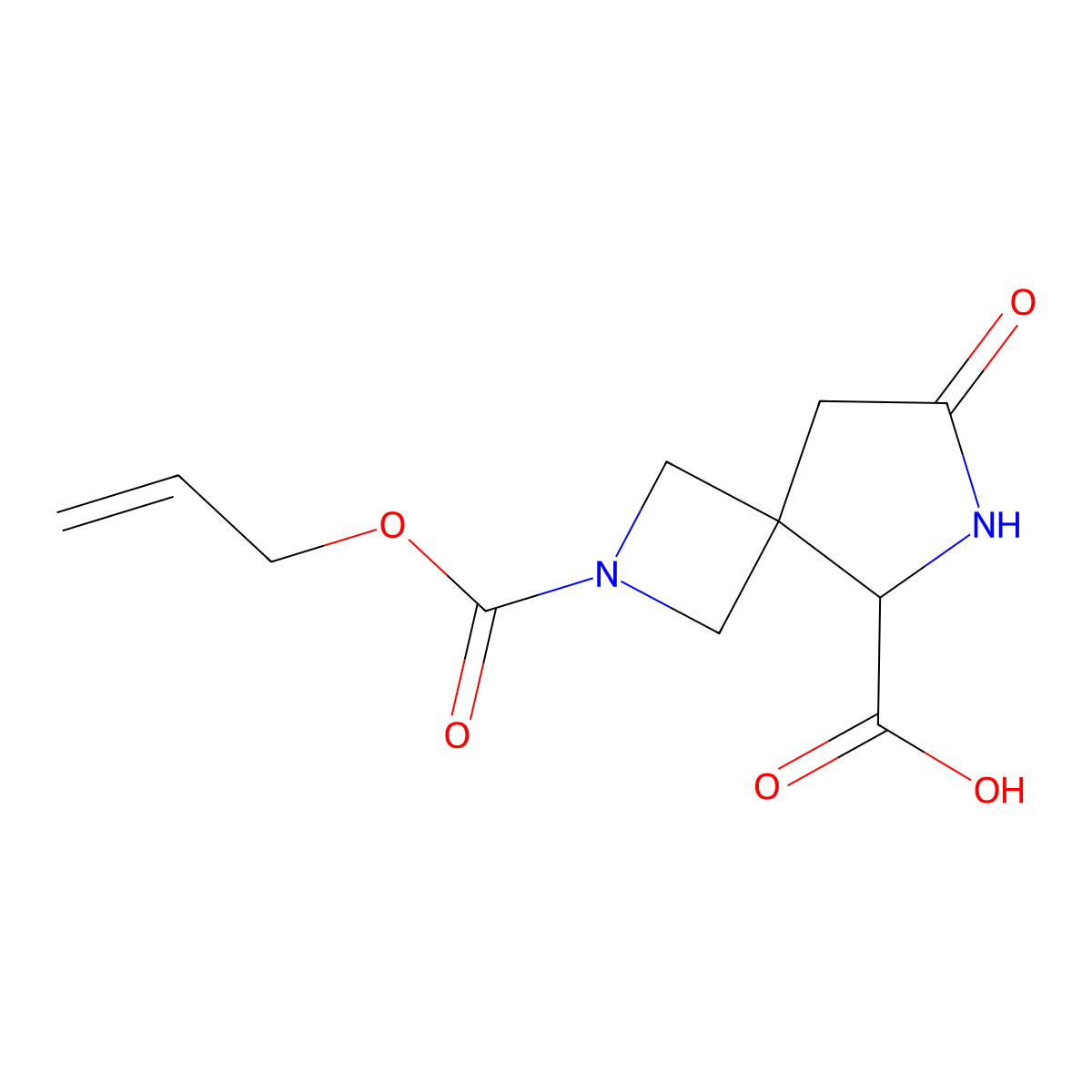 7-Oxo-2-[(prop-2-en-1-yloxy)carbonyl]-2,6-diazaspiro[3.4]octane-5-carboxylic acid molecular structure, CAS 2680561-09-3