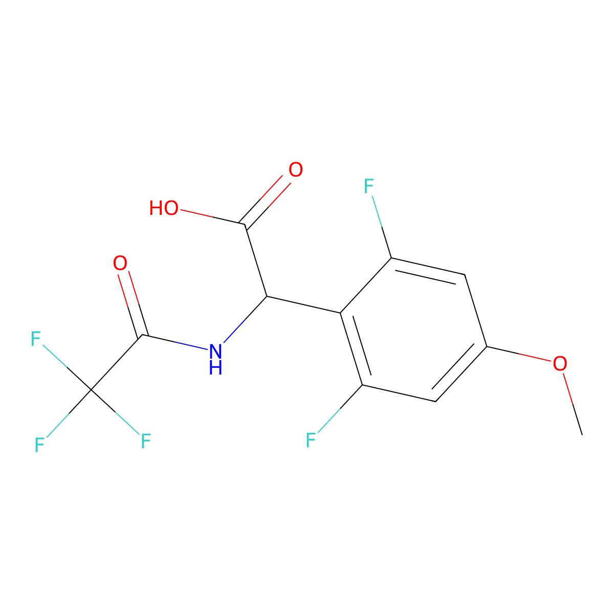 2-(2,6-Difluoro-4-methoxyphenyl)-2-(2,2,2-trifluoroacetamido)acetic acid molecular structure, CAS 2680561-16-2
