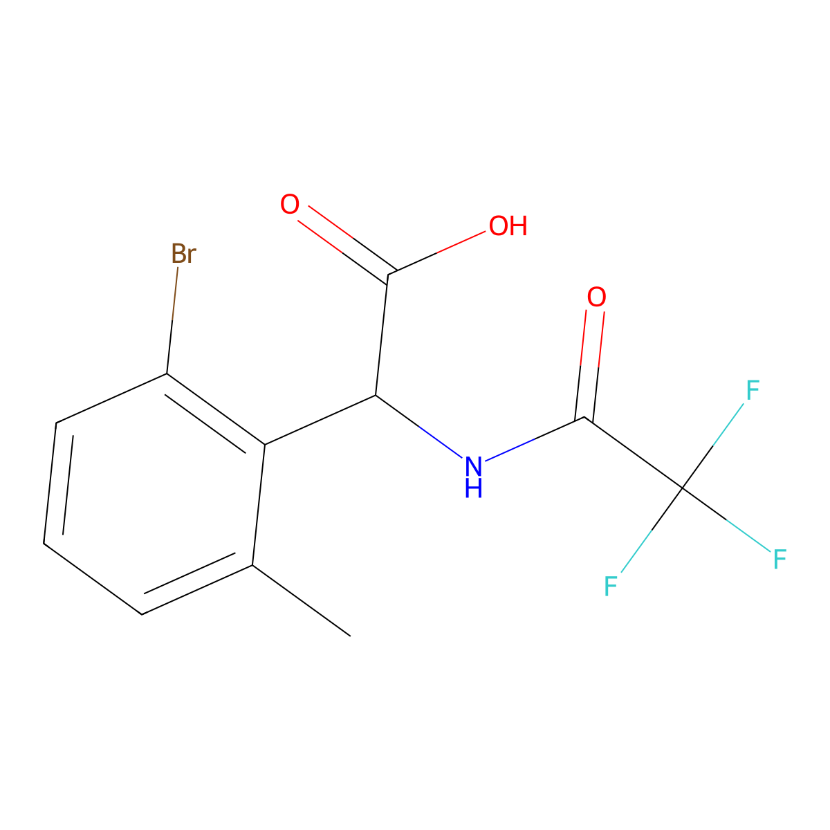 2-(2-Bromo-6-methylphenyl)-2-(2,2,2-trifluoroacetamido)acetic acid molecular structure, CAS 2680561-29-7