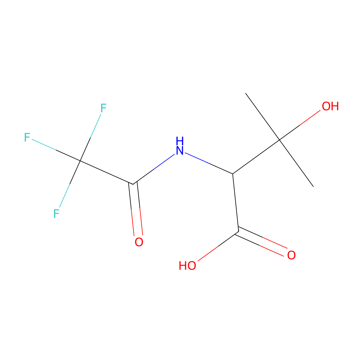 3-Hydroxy-3-methyl-2-(2,2,2-trifluoroacetamido)butanoic acid molecular structure, CAS 2680561-32-2