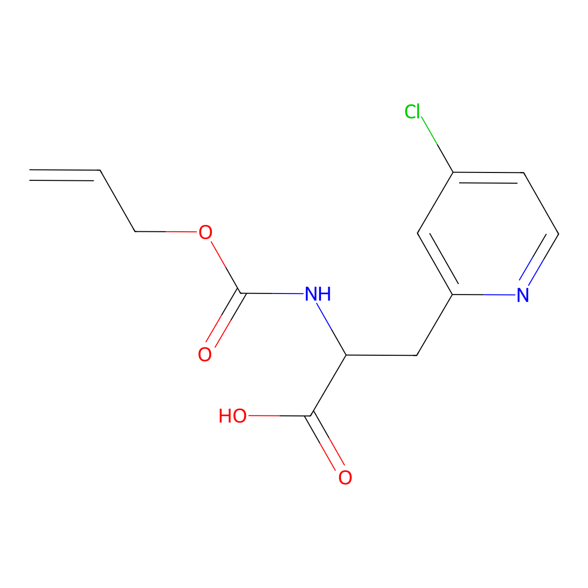 3-(4-Chloropyridin-2-yl)-2-{[(prop-2-en-1-yloxy)carbonyl]amino}propanoic acid molecular structure, CAS 2680561-35-5