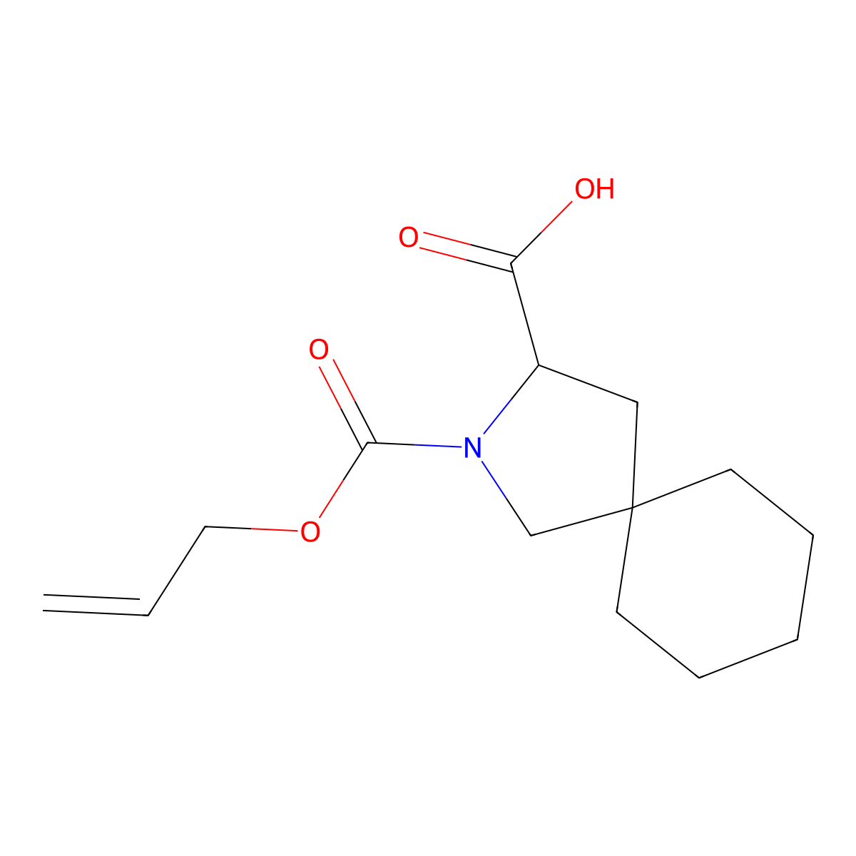 2-[(Prop-2-en-1-yloxy)carbonyl]-2-azaspiro[4.5]decane-3-carboxylic acid molecular structure, CAS 2680561-40-2