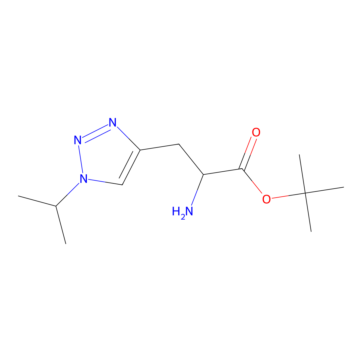 tert-butyl 2-amino-3-[1-(propan-2-yl)-1H-1,2,3-triazol-4-yl]propanoate molecular structure, CAS 2680561-46-8