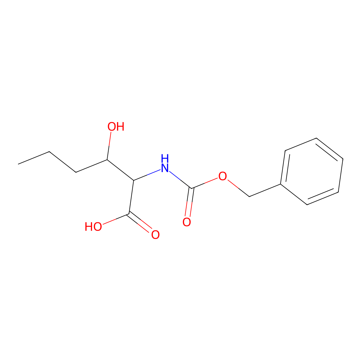 2-{[(Benzyloxy)carbonyl]amino}-3-hydroxyhexanoic acid molecular structure, CAS 2680561-54-8