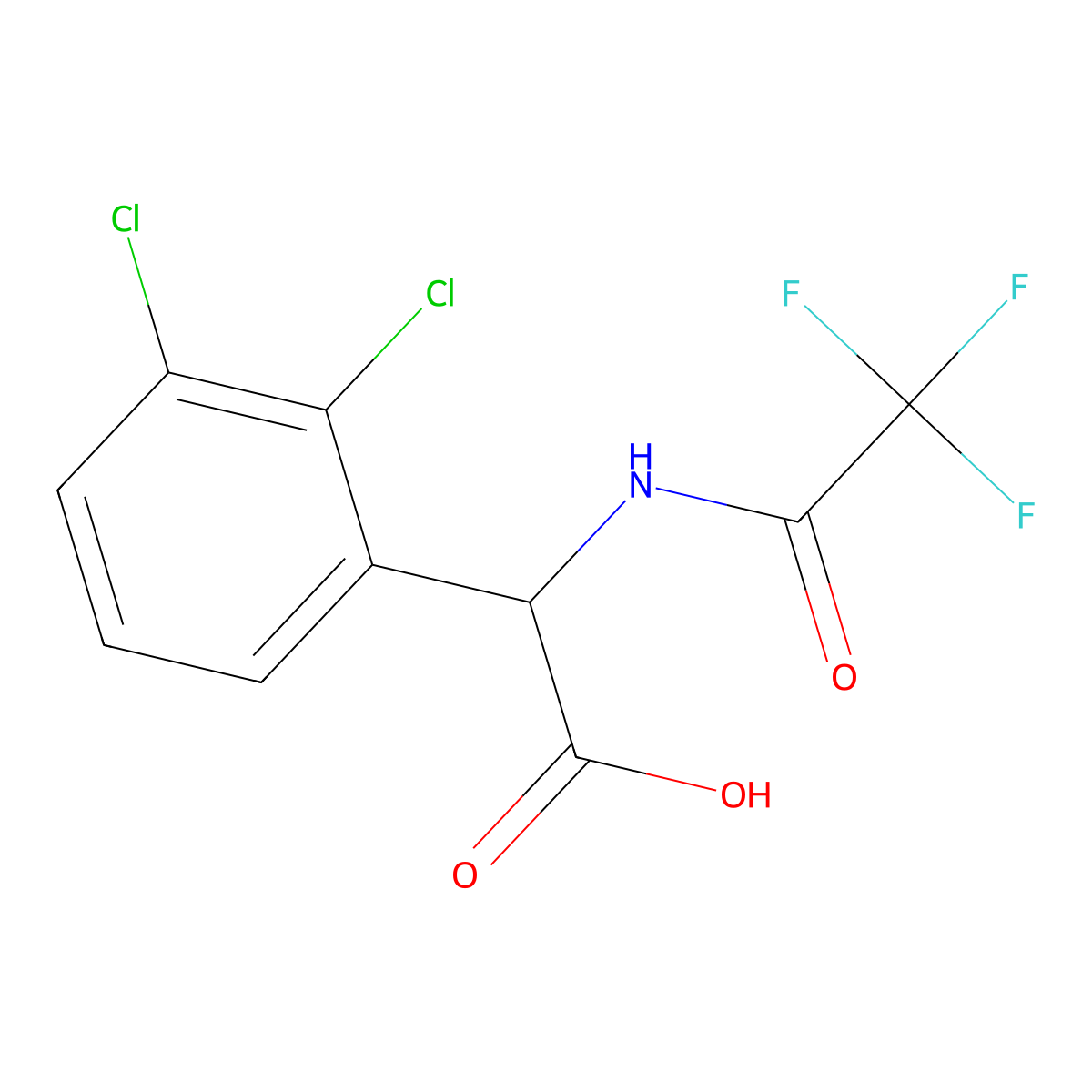 2-(2,3-Dichlorophenyl)-2-(2,2,2-trifluoroacetamido)acetic acid molecular structure, CAS 2680561-58-2