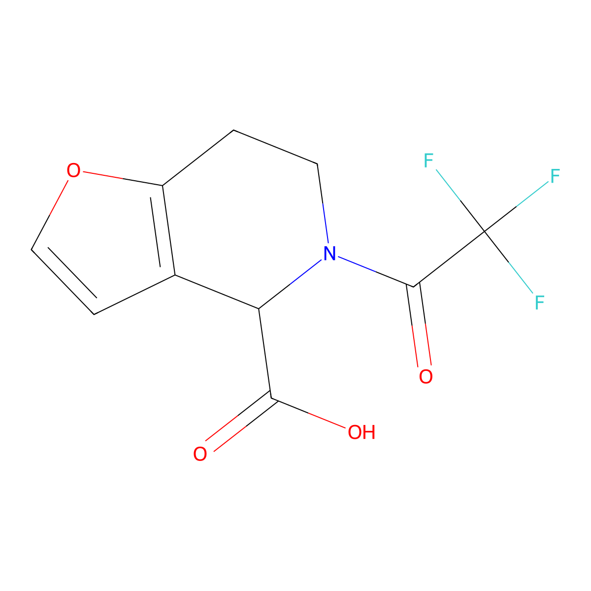 5-(2,2,2-trifluoroacetyl)-4H,5H,6H,7H-furo[3,2-c]pyridine-4-carboxylic acid molecular structure, CAS 2680561-60-6