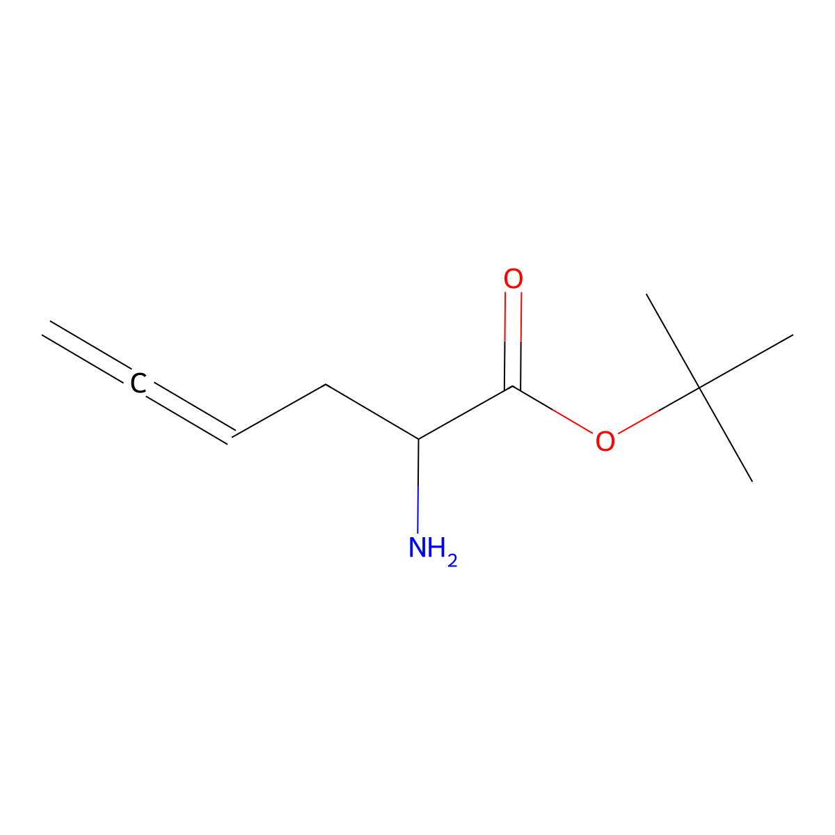 Tert-butyl 2-aminohexa-4,5-dienoate molecular structure, CAS 2680561-61-7