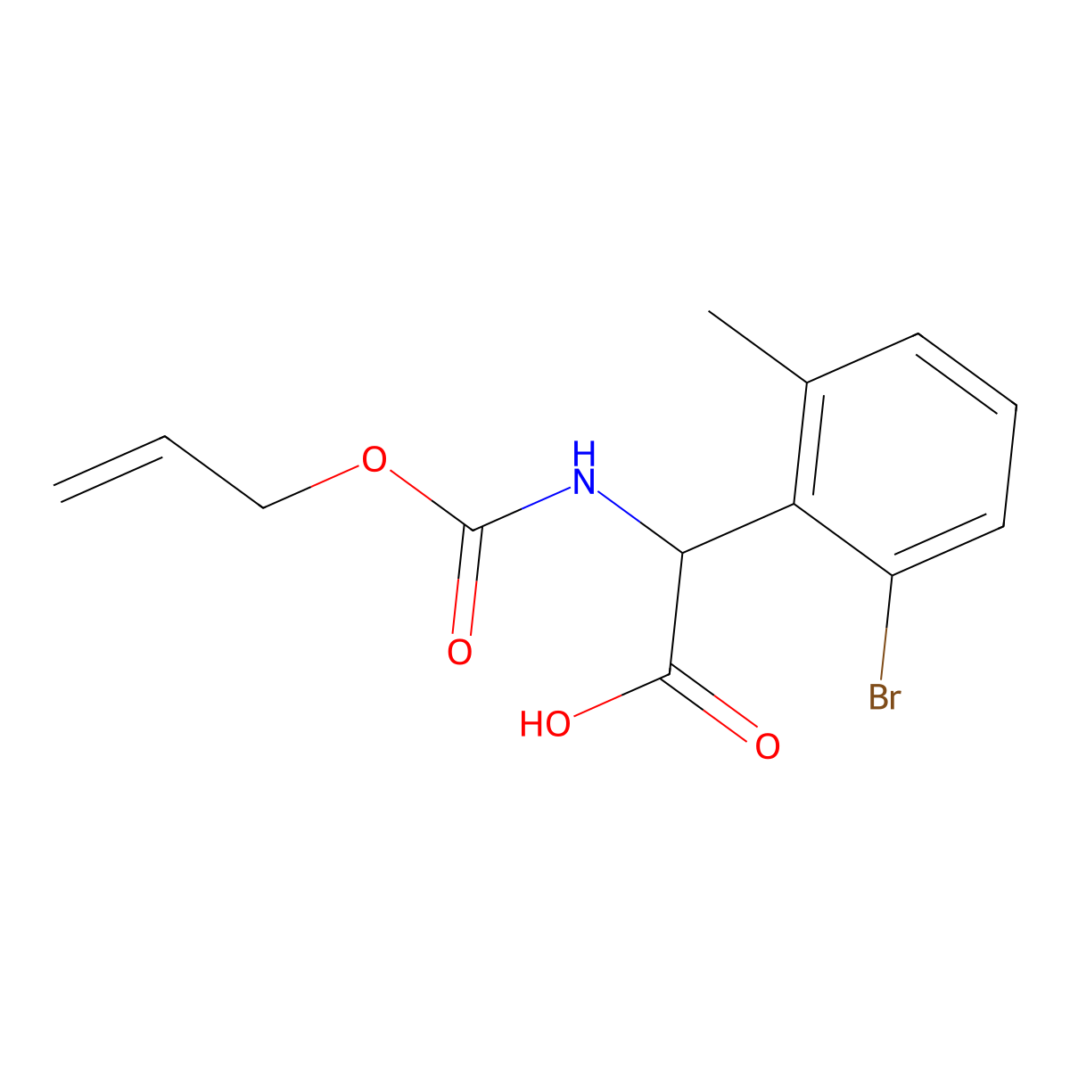 2-(2-Bromo-6-methylphenyl)-2-{[(prop-2-en-1-yloxy)carbonyl]amino}acetic acid molecular structure, CAS 2680561-62-8