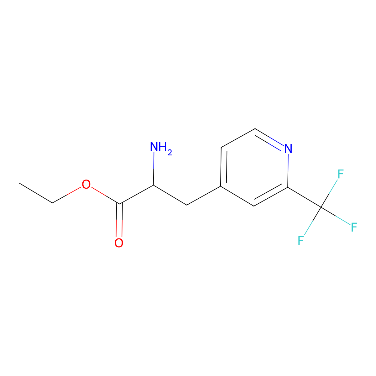 Ethyl 2-amino-3-[2-(trifluoromethyl)pyridin-4-yl]propanoate molecular structure, CAS 2680561-66-2