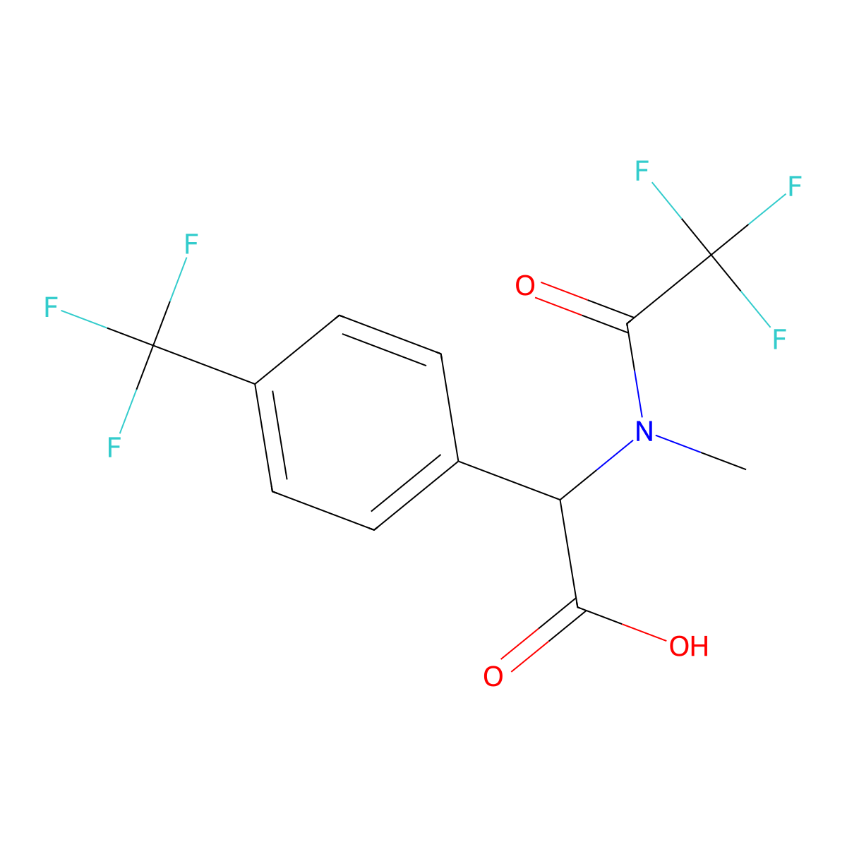 2-(2,2,2-trifluoro-N-methylacetamido)-2-[4-(trifluoromethyl)phenyl]acetic acid molecular structure, CAS 2680561-69-5