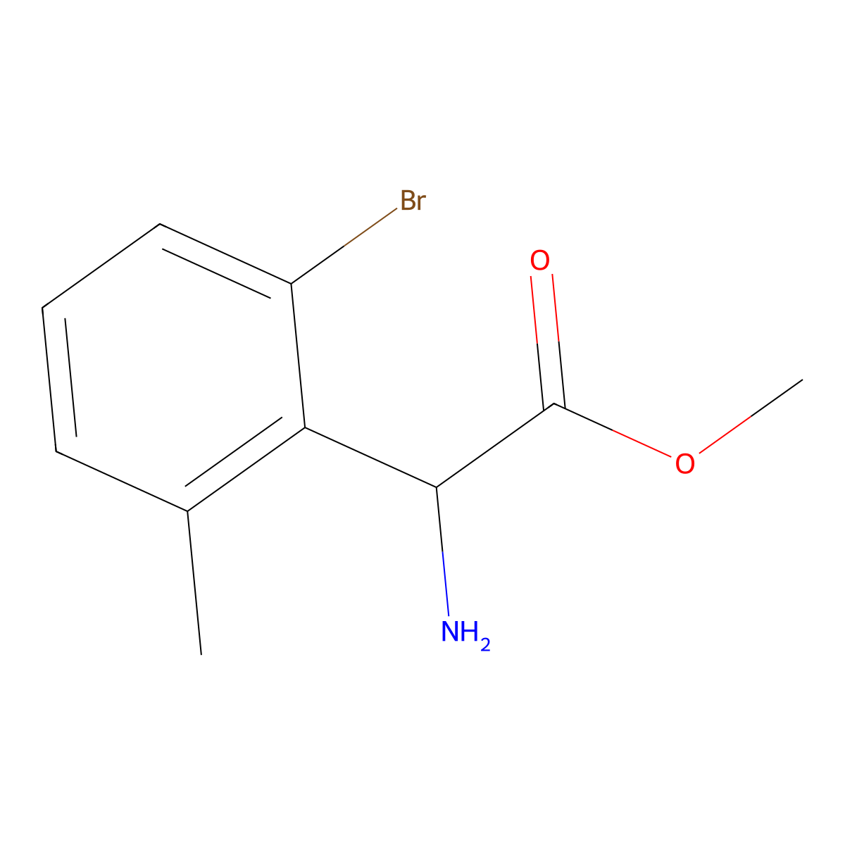 Methyl 2-amino-2-(2-bromo-6-methylphenyl)acetate molecular structure, CAS 2680561-72-0