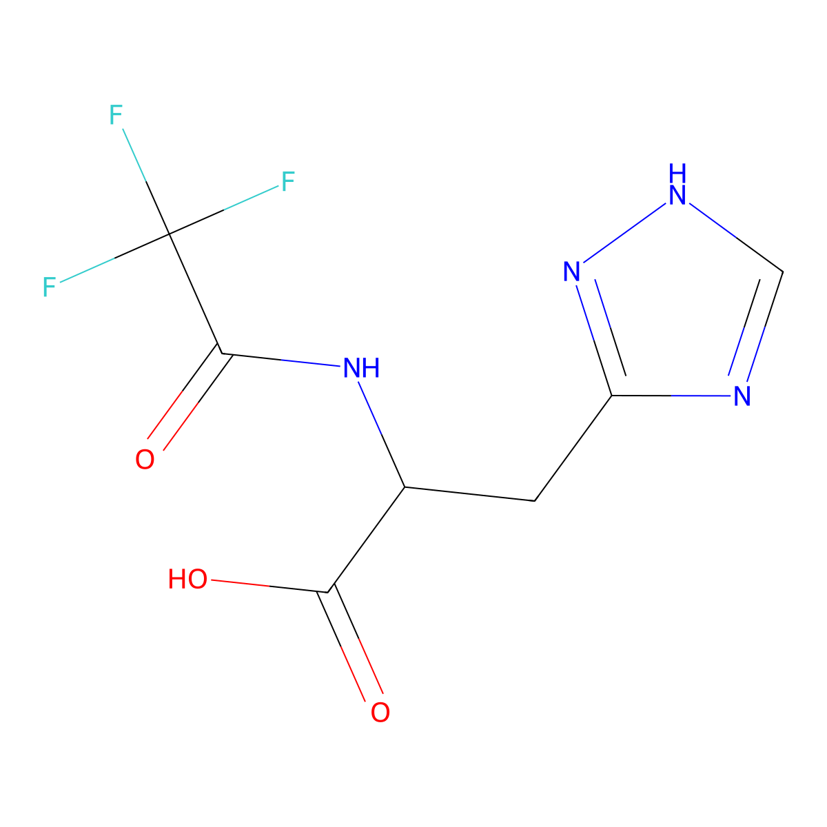 3-(1H-1,2,4-triazol-3-yl)-2-(2,2,2-trifluoroacetamido)propanoic acid molecular structure, CAS 2680561-74-2
