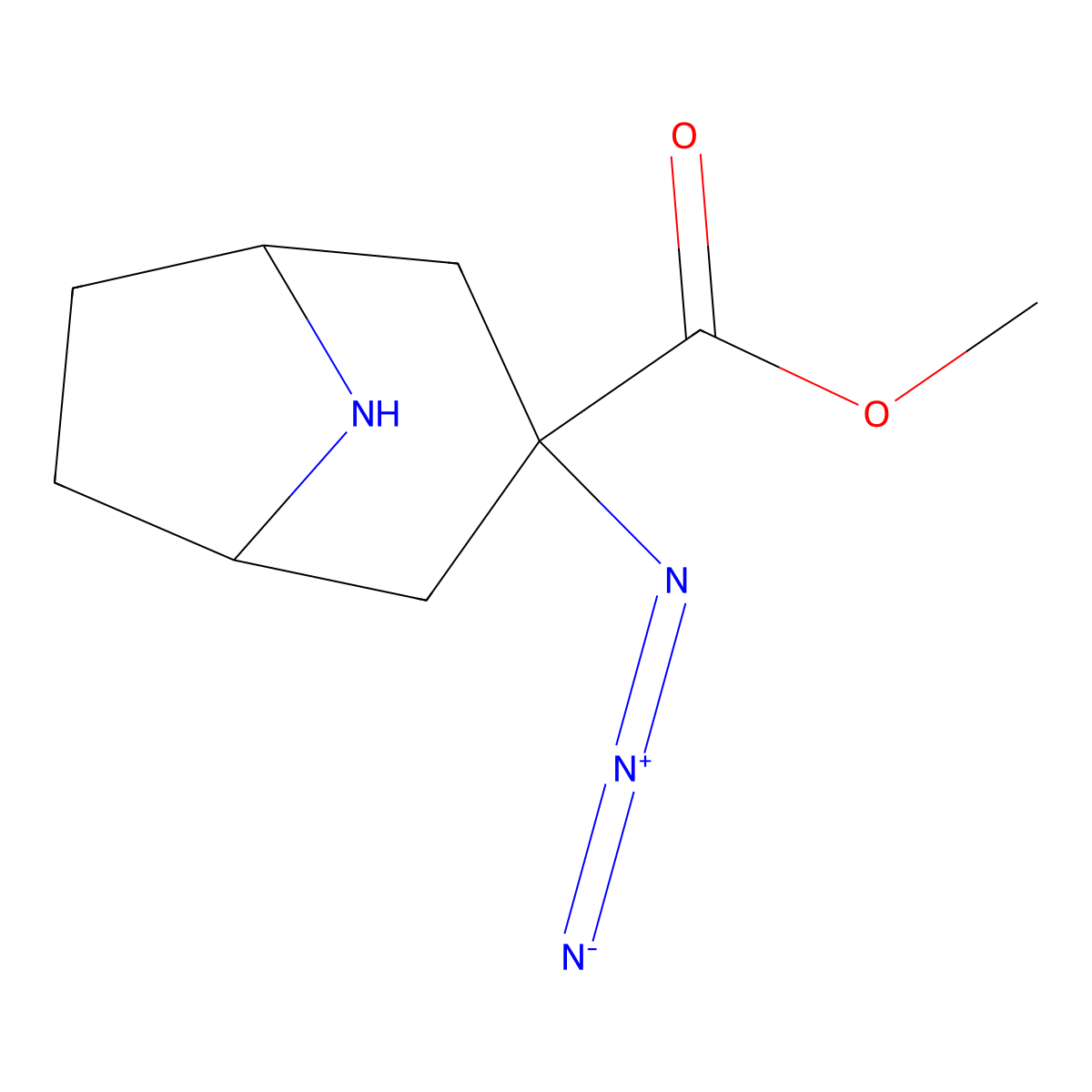 Methyl 3-azido-8-azabicyclo[3.2.1]octane-3-carboxylate molecular structure, CAS 2680561-77-5