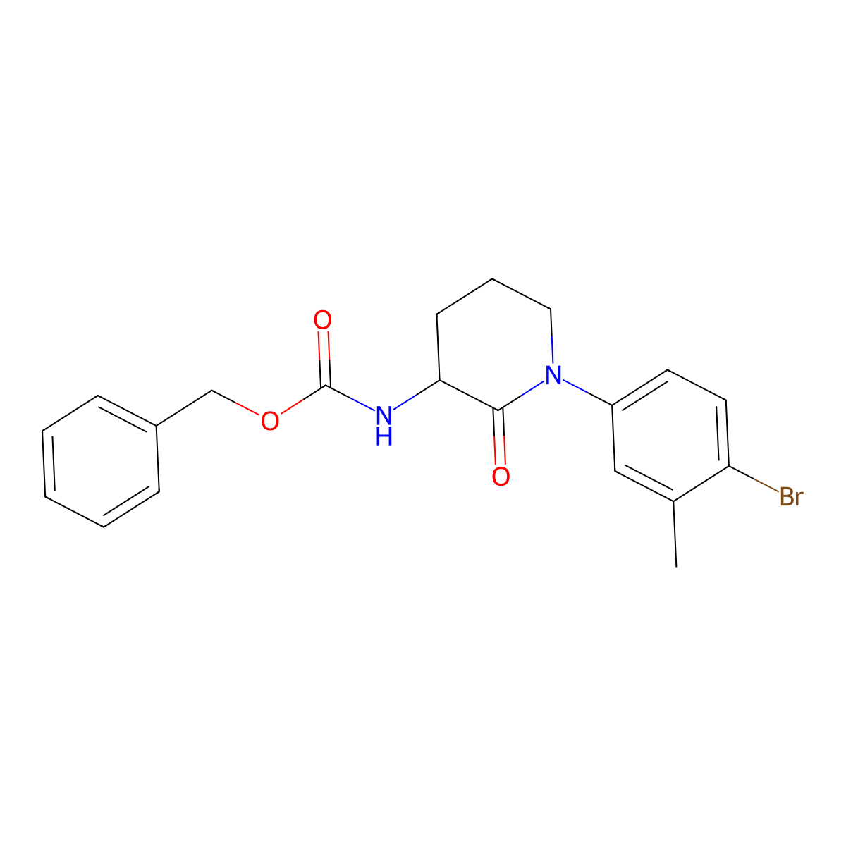 benzyl N-[1-(4-bromo-3-methylphenyl)-2-oxopiperidin-3-yl]carbamate molecular structure, CAS 2680561-86-6