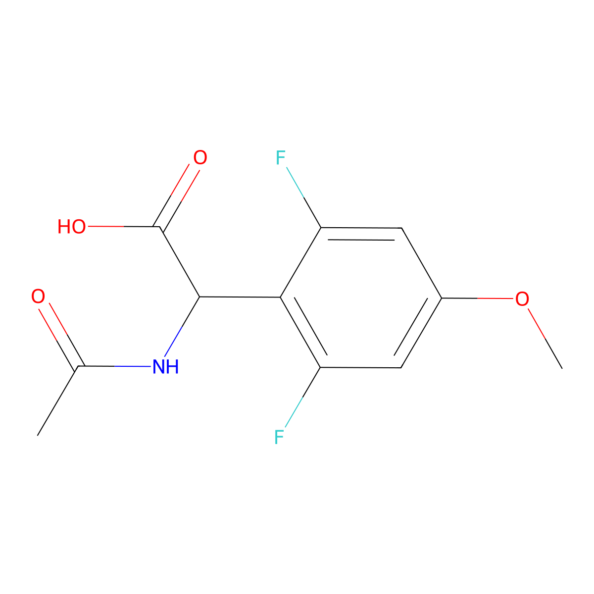 2-(2,6-Difluoro-4-methoxyphenyl)-2-acetamidoacetic acid molecular structure, CAS 2680561-89-9