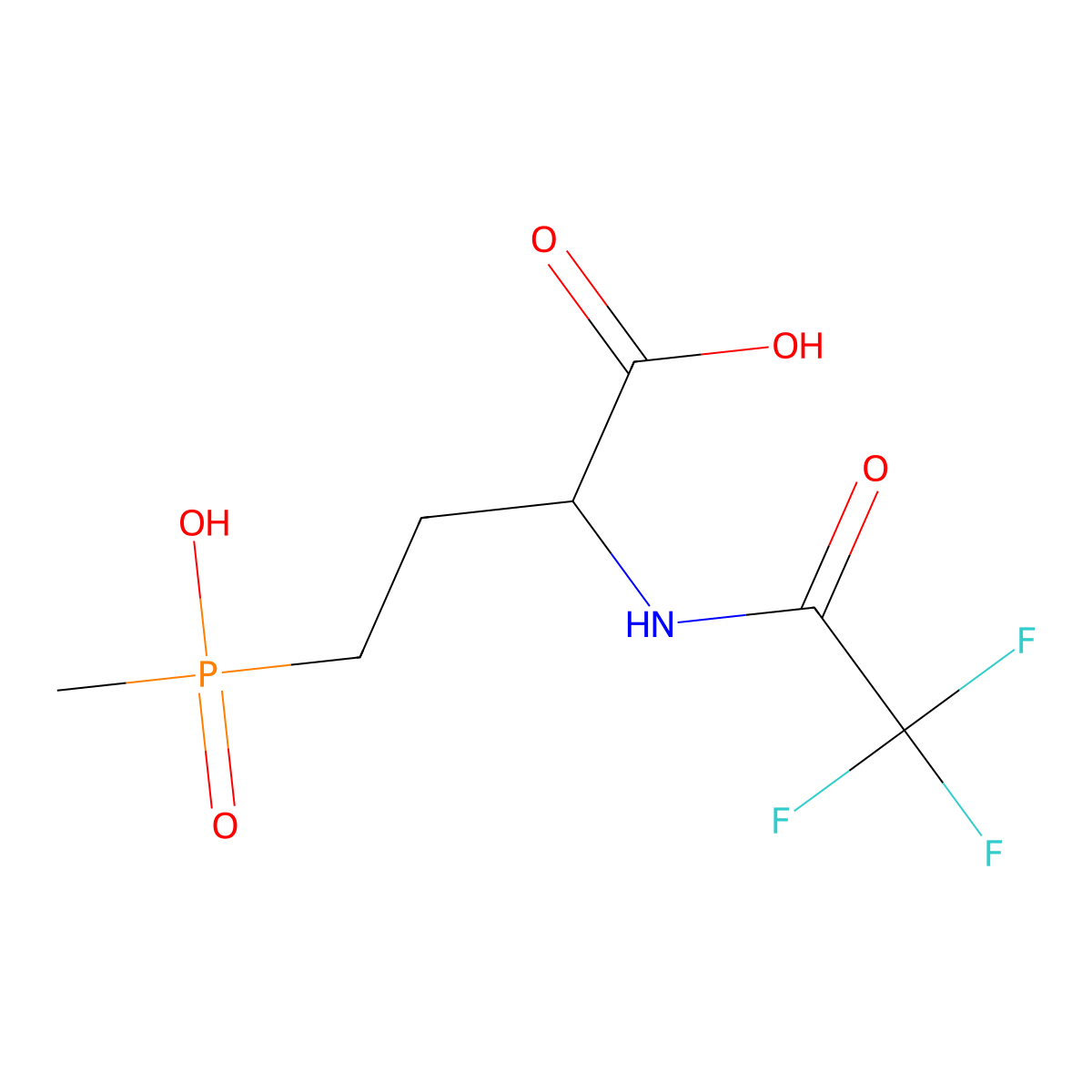 4-[Hydroxy(methyl)phosphoryl]-2-(2,2,2-trifluoroacetamido)butanoic acid molecular structure, CAS 2680562-14-3