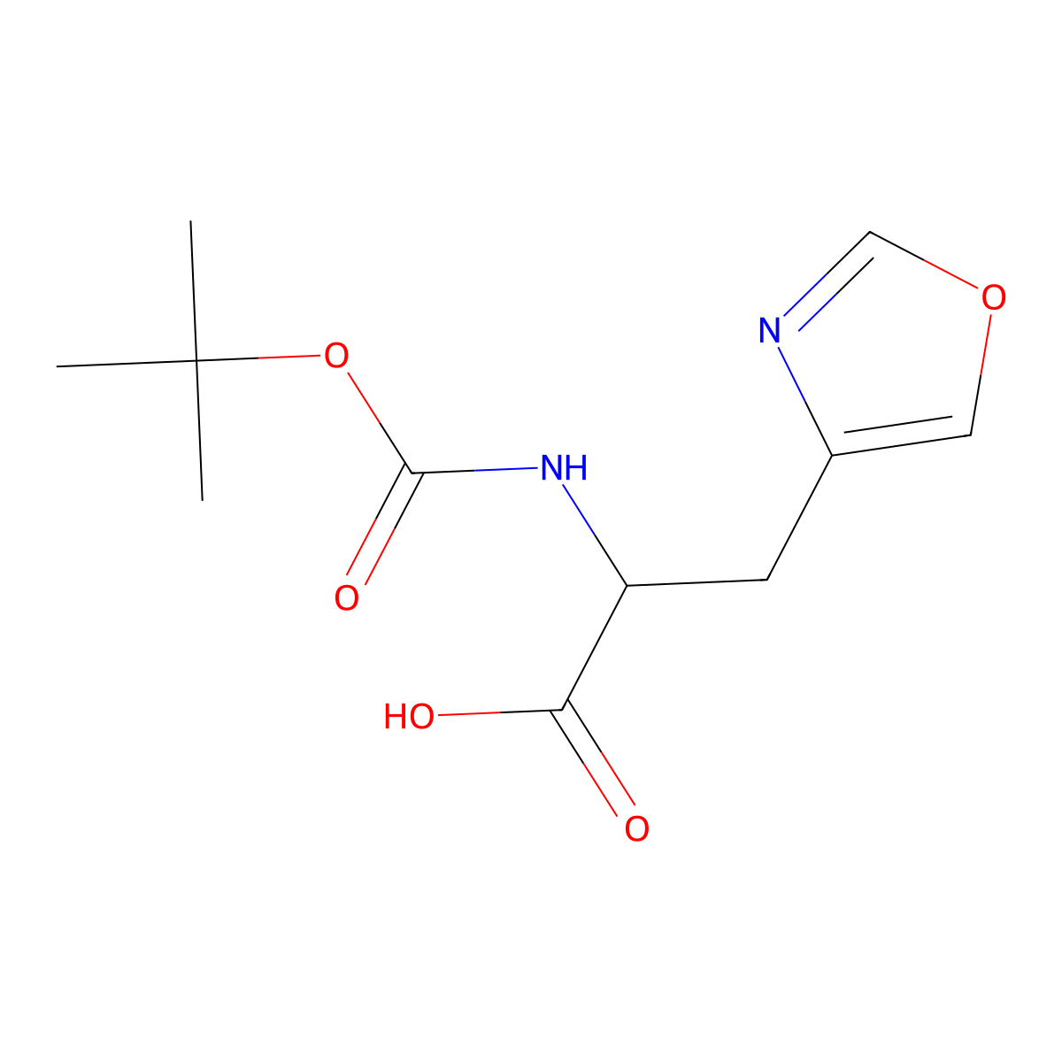 2-{[(Tert-butoxy)carbonyl]amino}-3-(1,3-oxazol-4-yl)propanoic acid molecular structure, CAS 2680562-15-4