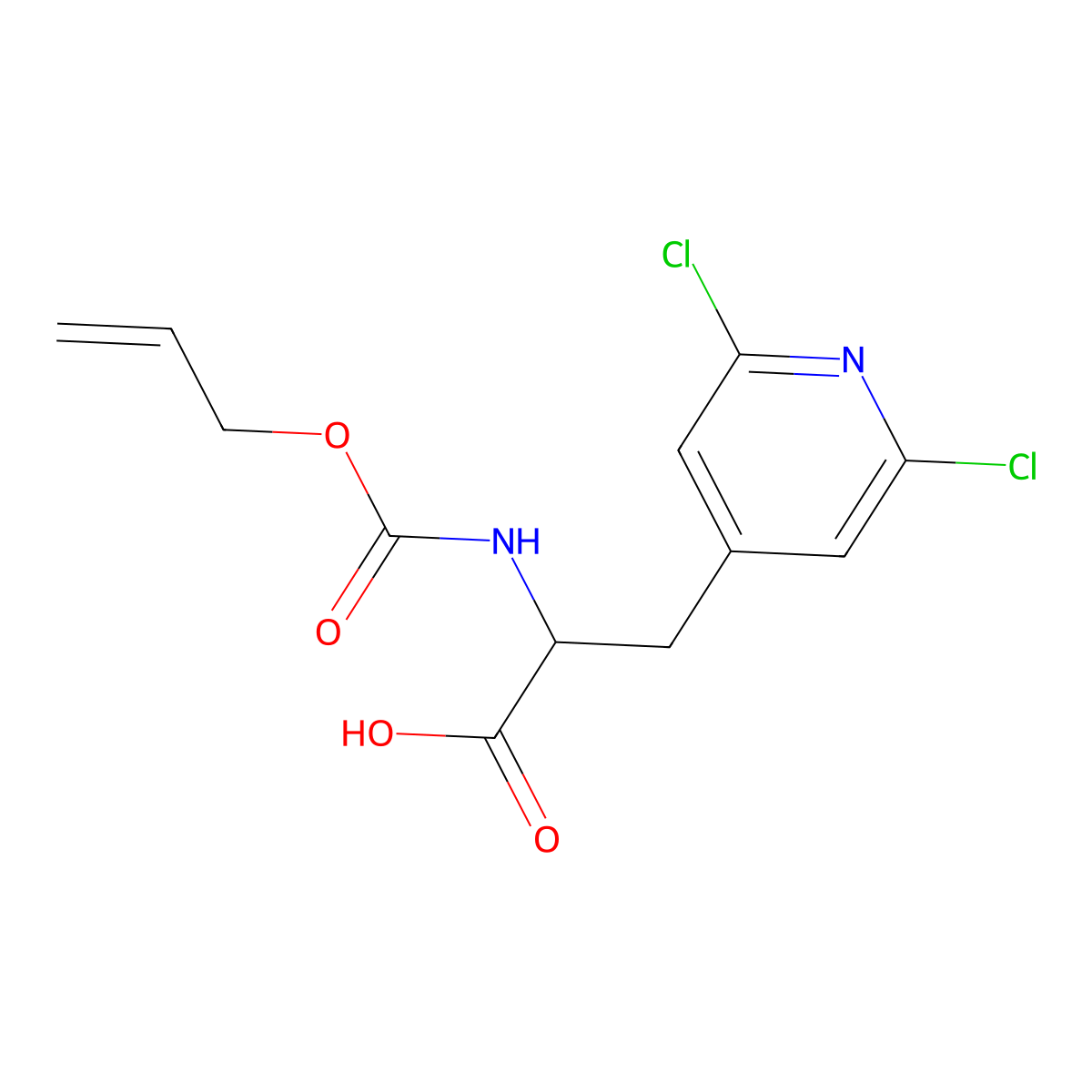 3-(2,6-Dichloropyridin-4-yl)-2-{[(prop-2-en-1-yloxy)carbonyl]amino}propanoic acid molecular structure, CAS 2680562-30-3