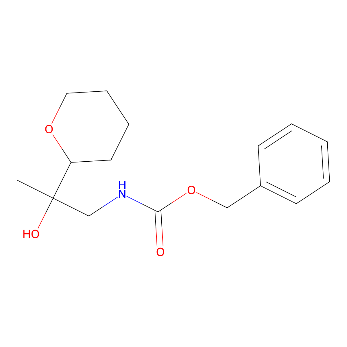 benzyl N-[2-hydroxy-2-(oxan-2-yl)propyl]carbamate molecular structure, CAS 2680562-31-4