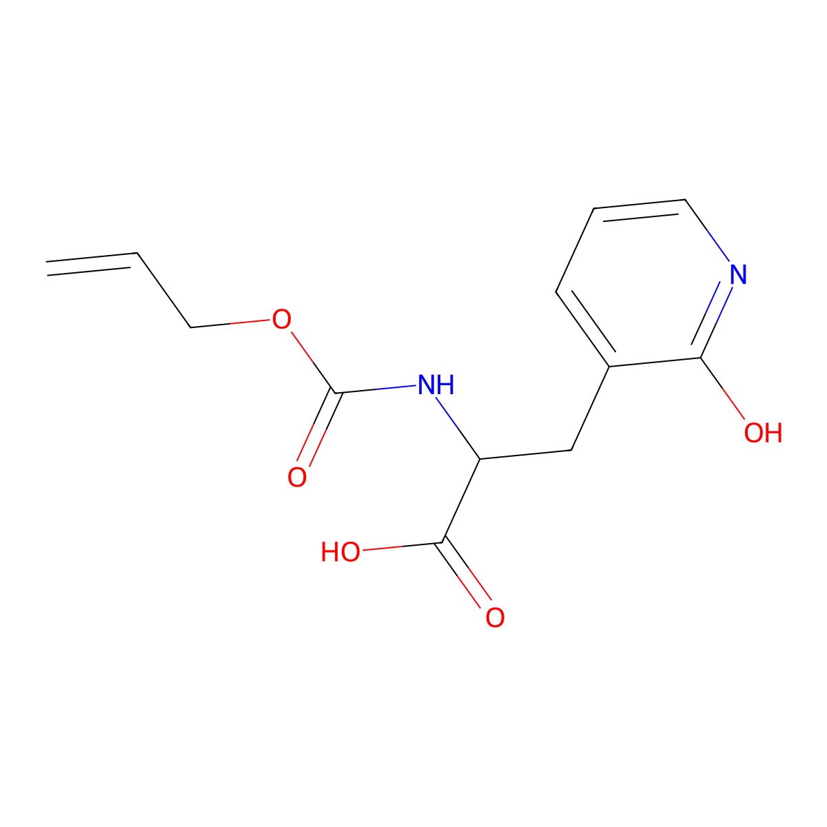 3-(2-Hydroxypyridin-3-yl)-2-{[(prop-2-en-1-yloxy)carbonyl]amino}propanoic acid molecular structure, CAS 2680571-39-3