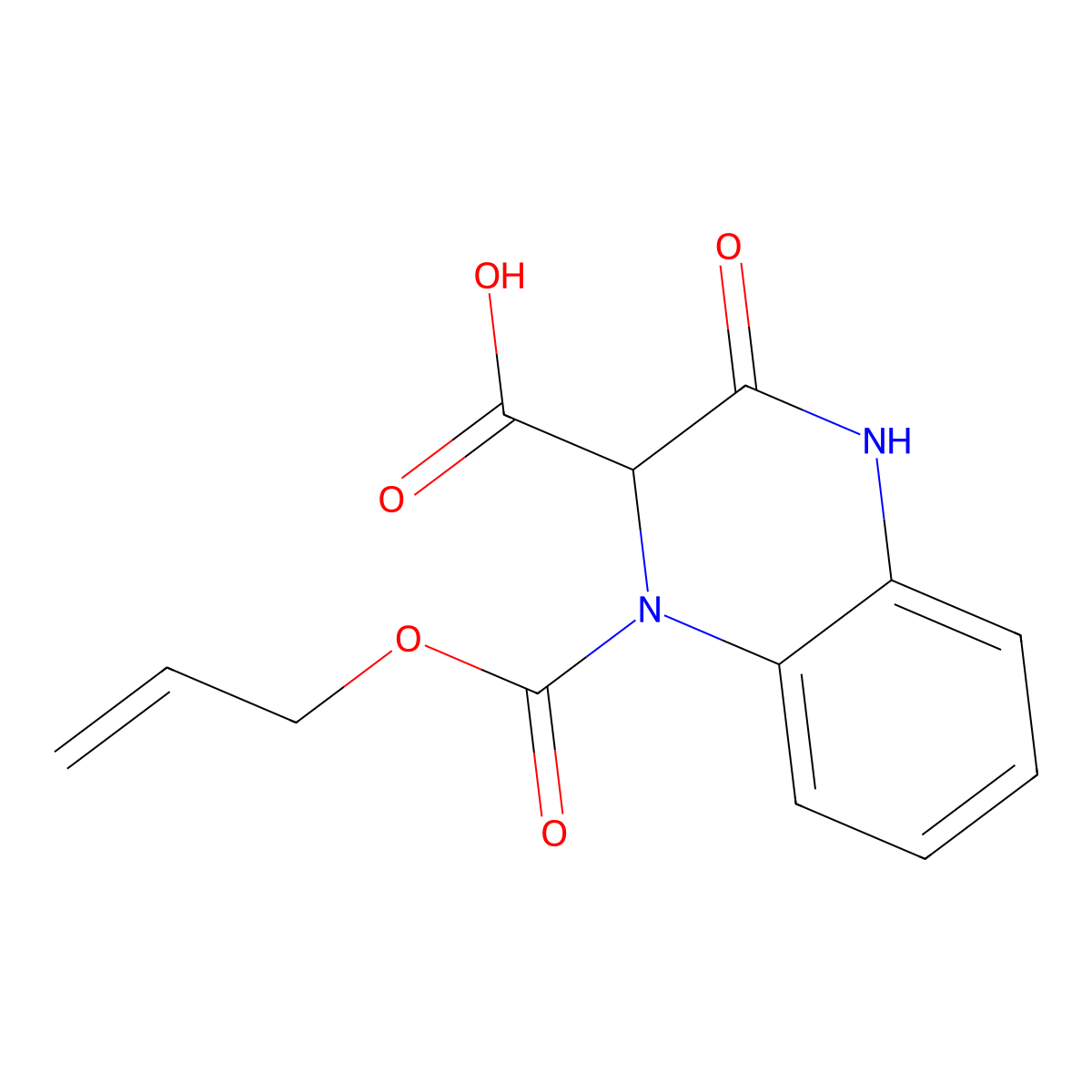3-Oxo-1-[(prop-2-en-1-yloxy)carbonyl]-1,2,3,4-tetrahydroquinoxaline-2-carboxylic acid molecular structure, CAS 2680571-42-8