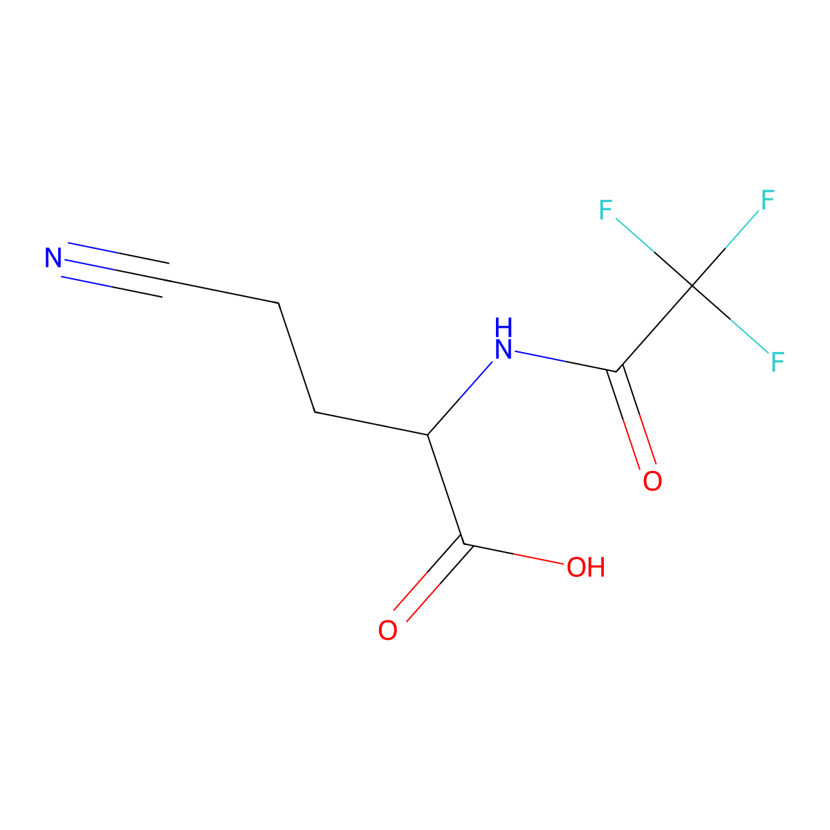 4-Cyano-2-(2,2,2-trifluoroacetamido)butanoic acid molecular structure, CAS 2680571-44-0