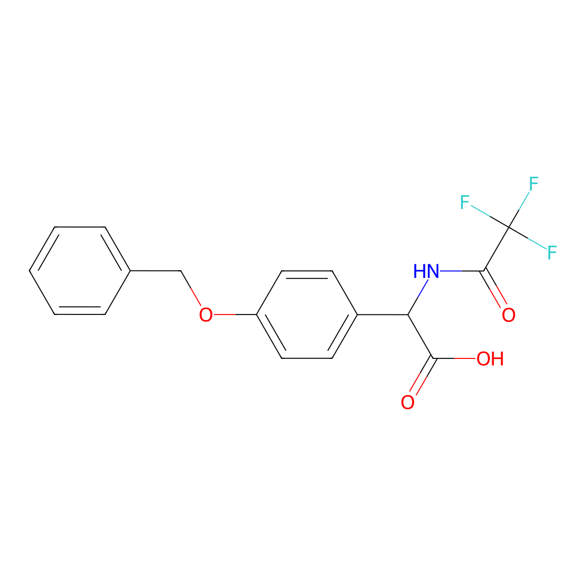 2-[4-(Benzyloxy)phenyl]-2-(2,2,2-trifluoroacetamido)acetic acid molecular structure, CAS 2680571-46-2
