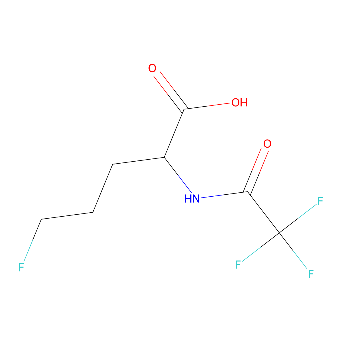 5-Fluoro-2-(2,2,2-trifluoroacetamido)pentanoic acid molecular structure, CAS 2680571-53-1