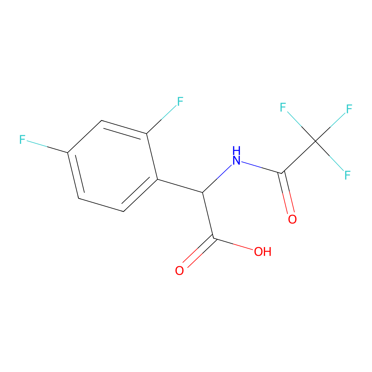 2-(2,4-Difluorophenyl)-2-(2,2,2-trifluoroacetamido)acetic acid molecular structure, CAS 2680571-58-6