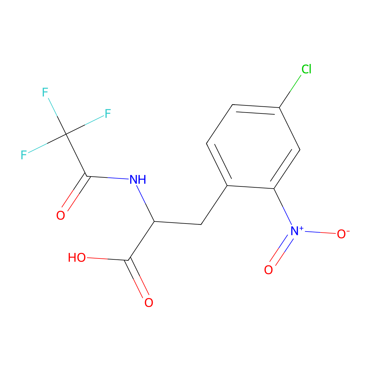 3-(4-Chloro-2-nitrophenyl)-2-(2,2,2-trifluoroacetamido)propanoic acid molecular structure, CAS 2680571-63-3