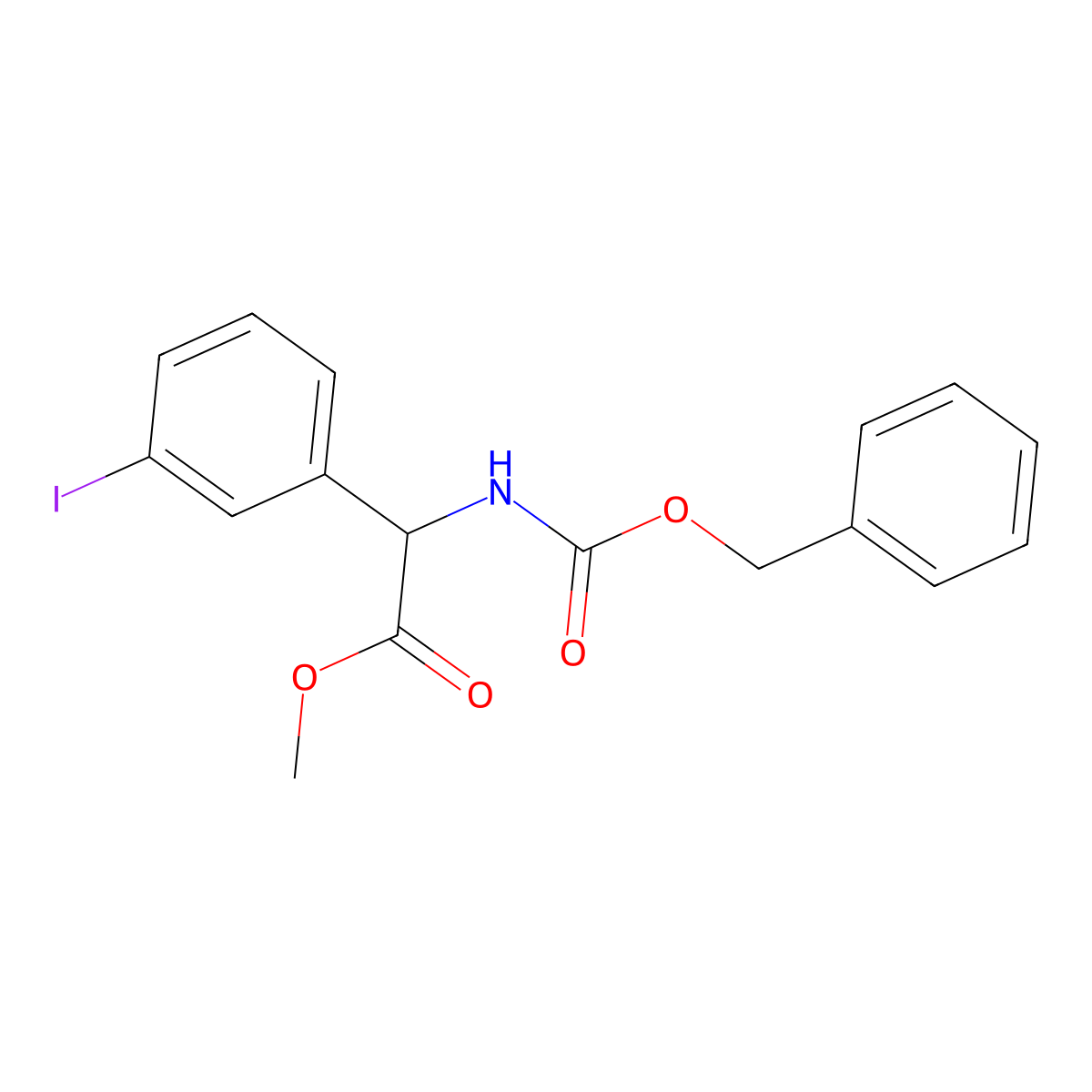Methyl 2-{[(benzyloxy)carbonyl]amino}-2-(3-iodophenyl)acetate molecular structure, CAS 2680571-67-7