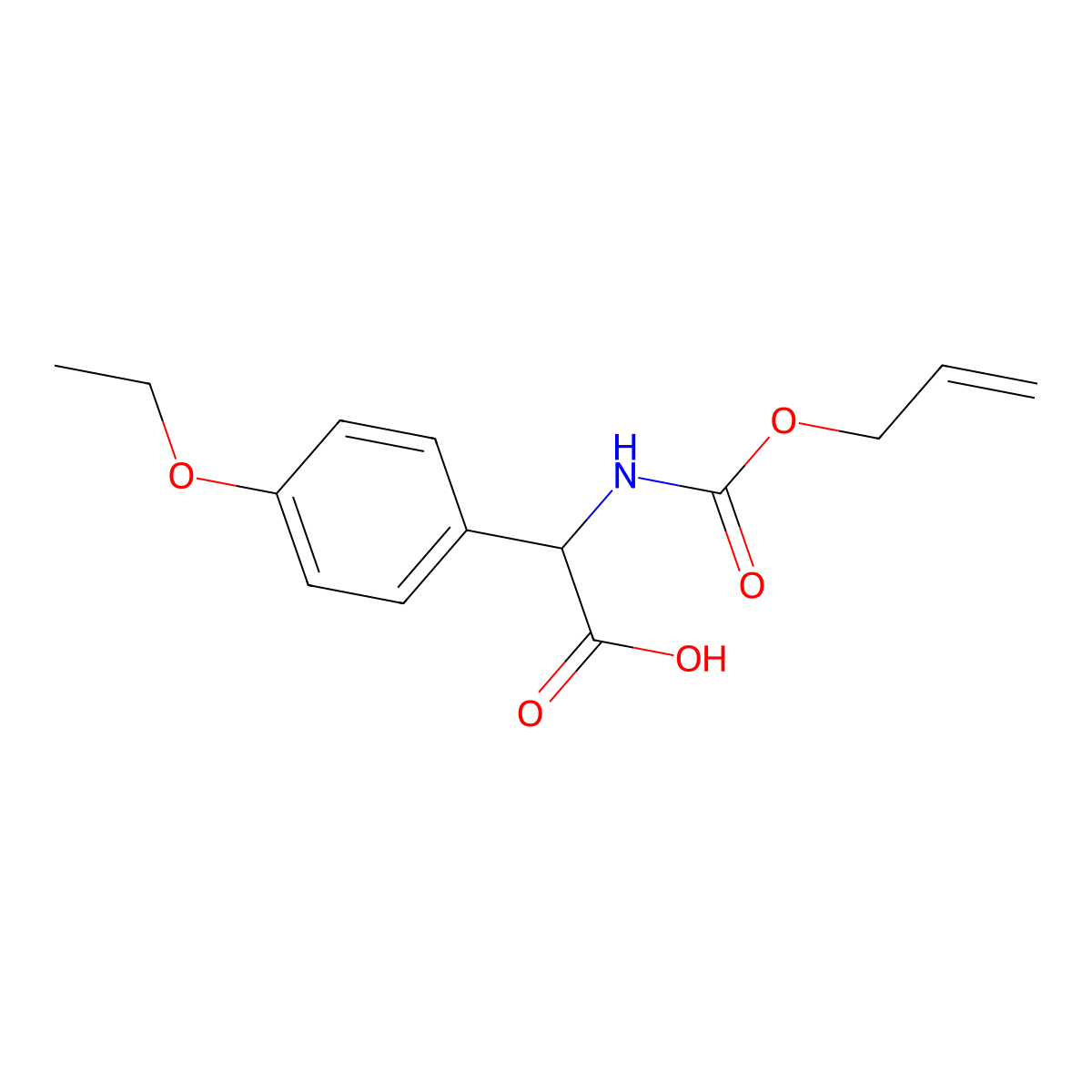 2-(4-Ethoxyphenyl)-2-{[(prop-2-en-1-yloxy)carbonyl]amino}acetic acid molecular structure, CAS 2680571-77-9