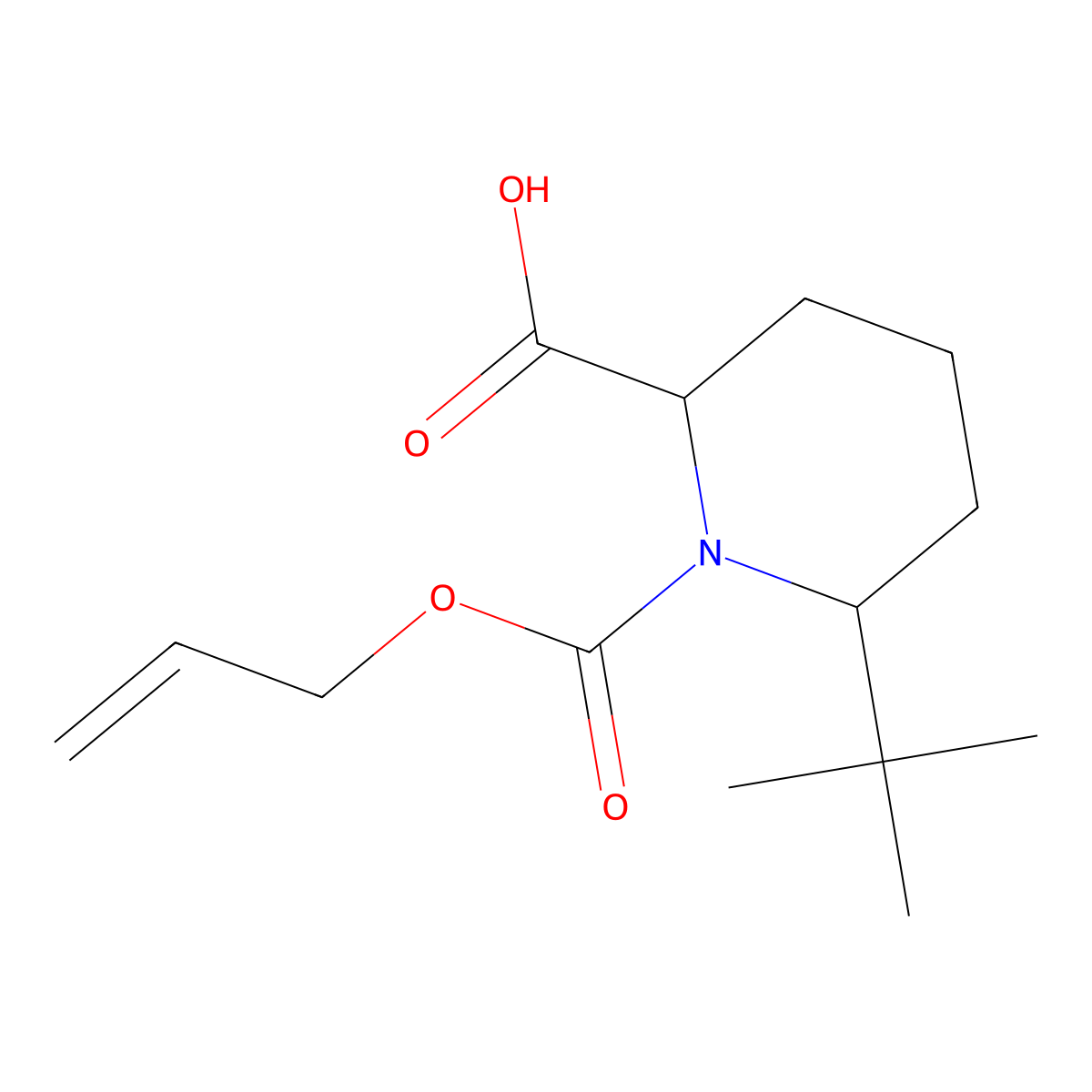 6-Tert-butyl-1-[(prop-2-en-1-yloxy)carbonyl]piperidine-2-carboxylic acid molecular structure, CAS 2680571-79-1