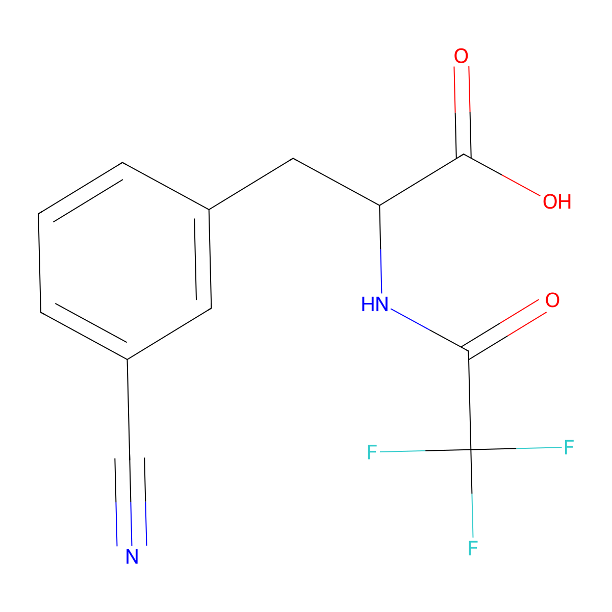 3-(3-Cyanophenyl)-2-(2,2,2-trifluoroacetamido)propanoic acid molecular structure, CAS 2680571-84-8