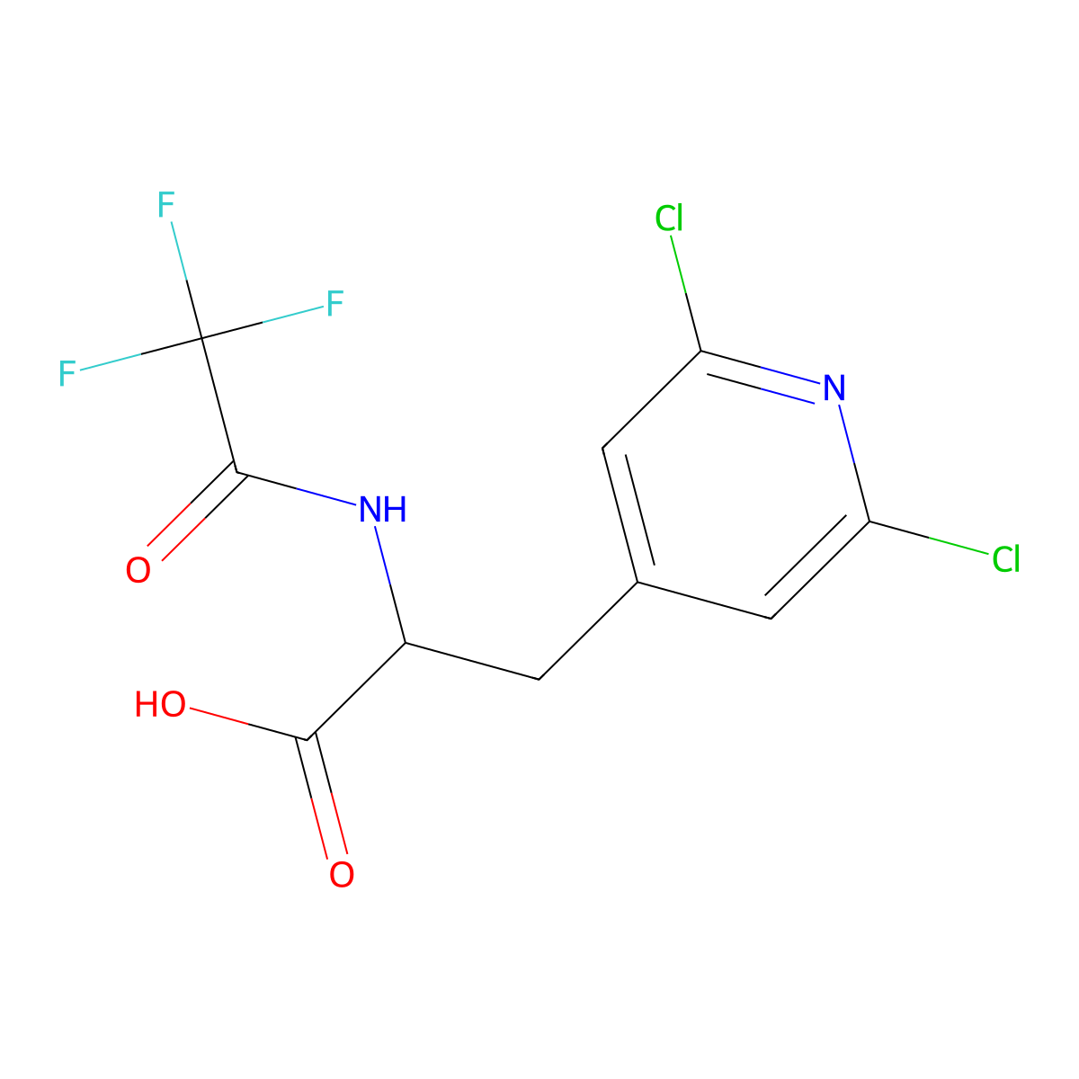 3-(2,6-Dichloropyridin-4-yl)-2-(2,2,2-trifluoroacetamido)propanoic acid molecular structure, CAS 2680571-85-9
