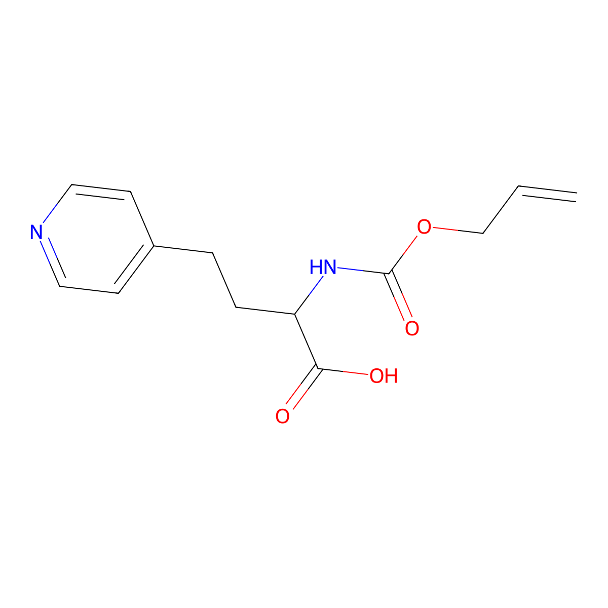 2-{[(Prop-2-en-1-yloxy)carbonyl]amino}-4-(pyridin-4-yl)butanoic acid molecular structure, CAS 2680571-89-3
