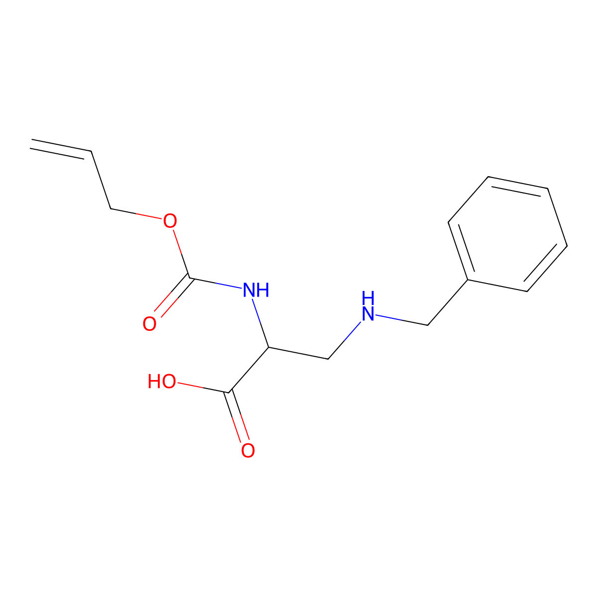 3-(Benzylamino)-2-{[(prop-2-en-1-yloxy)carbonyl]amino}propanoic acid molecular structure, CAS 2680571-92-8