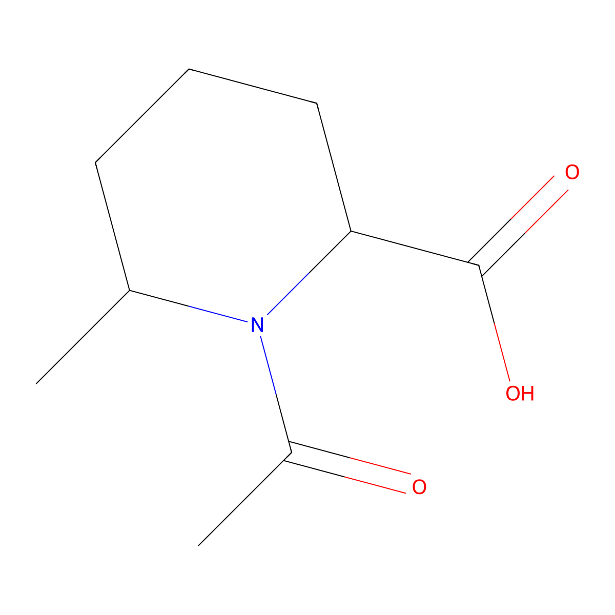 1-Acetyl-6-methylpiperidine-2-carboxylic acid molecular structure, CAS 2680572-01-2