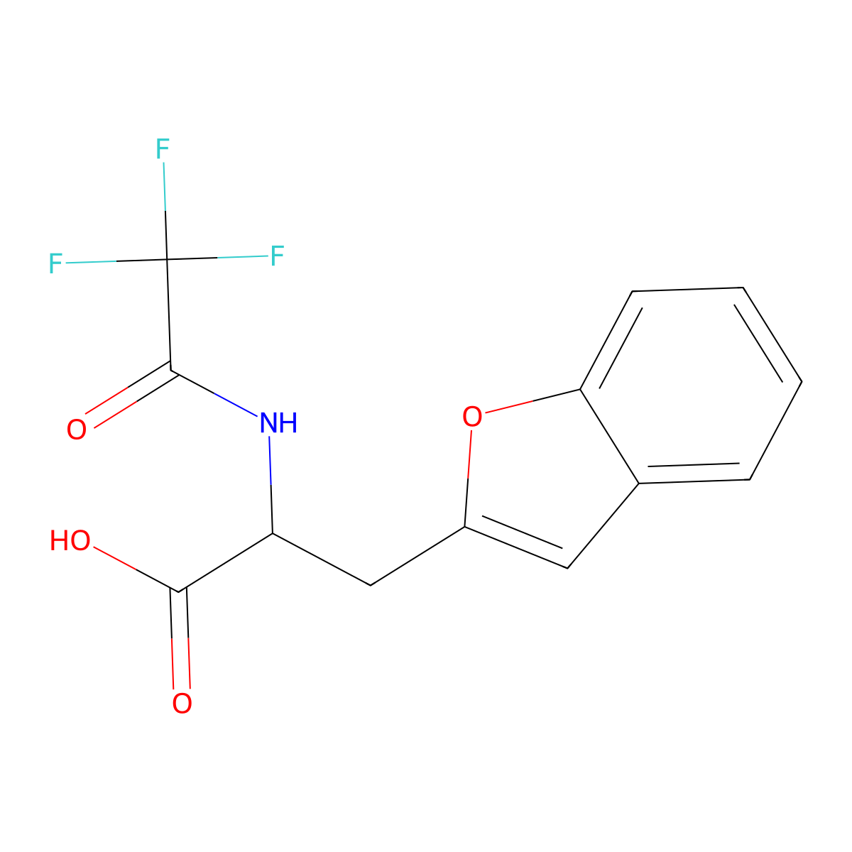 3-(1-Benzofuran-2-yl)-2-(2,2,2-trifluoroacetamido)propanoic acid molecular structure, CAS 2680572-03-4