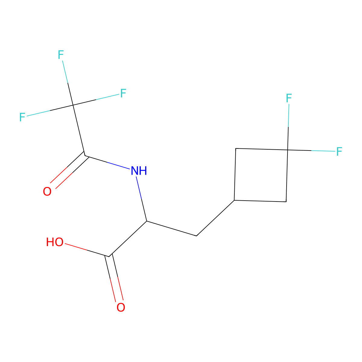 3-(3,3-Difluorocyclobutyl)-2-(2,2,2-trifluoroacetamido)propanoic acid molecular structure, CAS 2680572-09-0