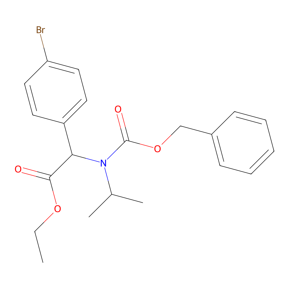 Ethyl 2-{[(benzyloxy)carbonyl](propan-2-yl)amino}-2-(4-bromophenyl)acetate molecular structure, CAS 2680572-10-3