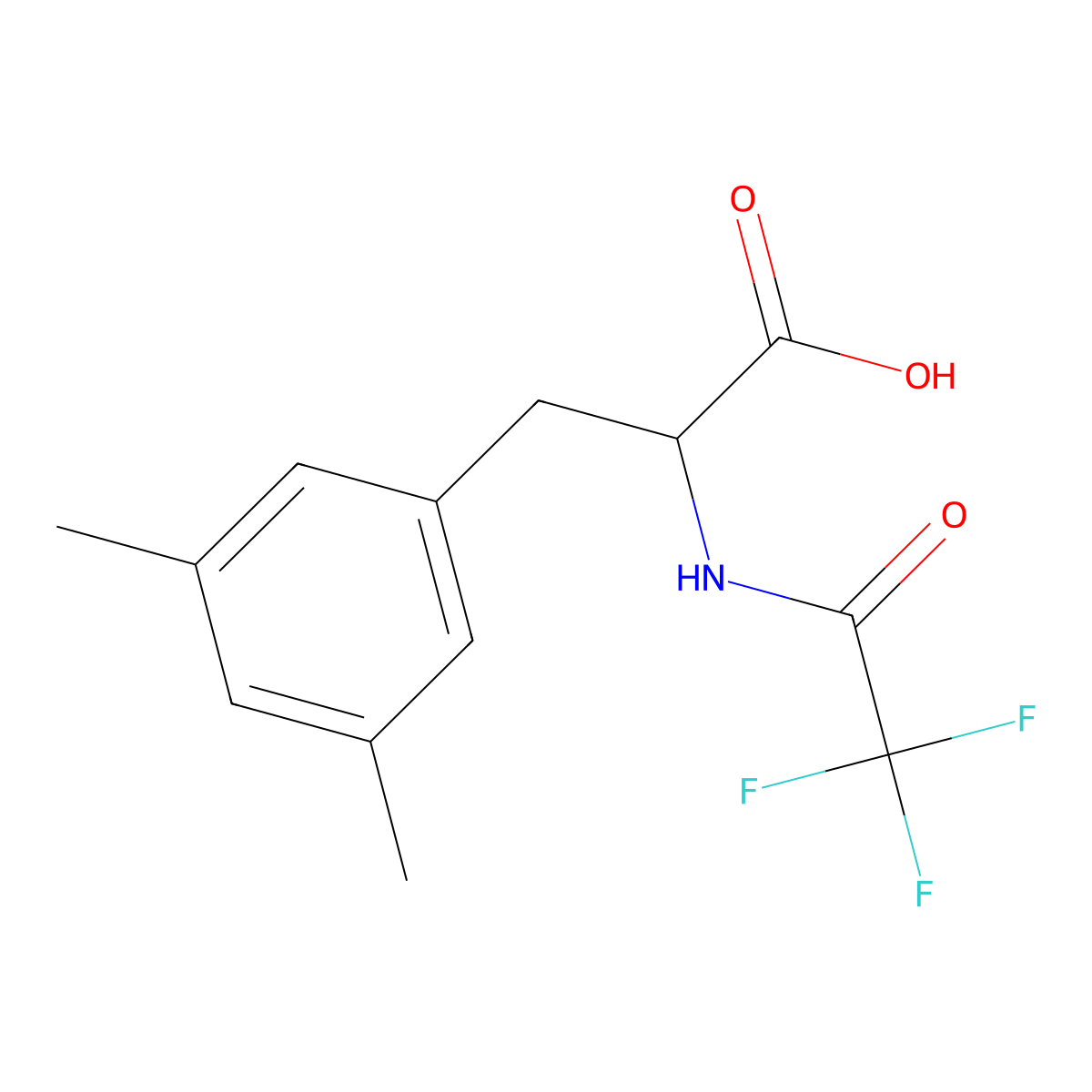 3-(3,5-Dimethylphenyl)-2-(2,2,2-trifluoroacetamido)propanoic acid molecular structure, CAS 2680572-12-5